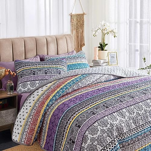 3 Piece Bohemian Quilt Set King Size