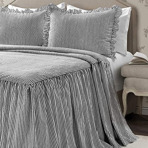 Lush Decor Ticking Stripe Bedspread 3 Piece Set Queen