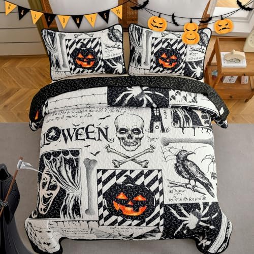 Luxudecor Halloween Quilt Set King Size
