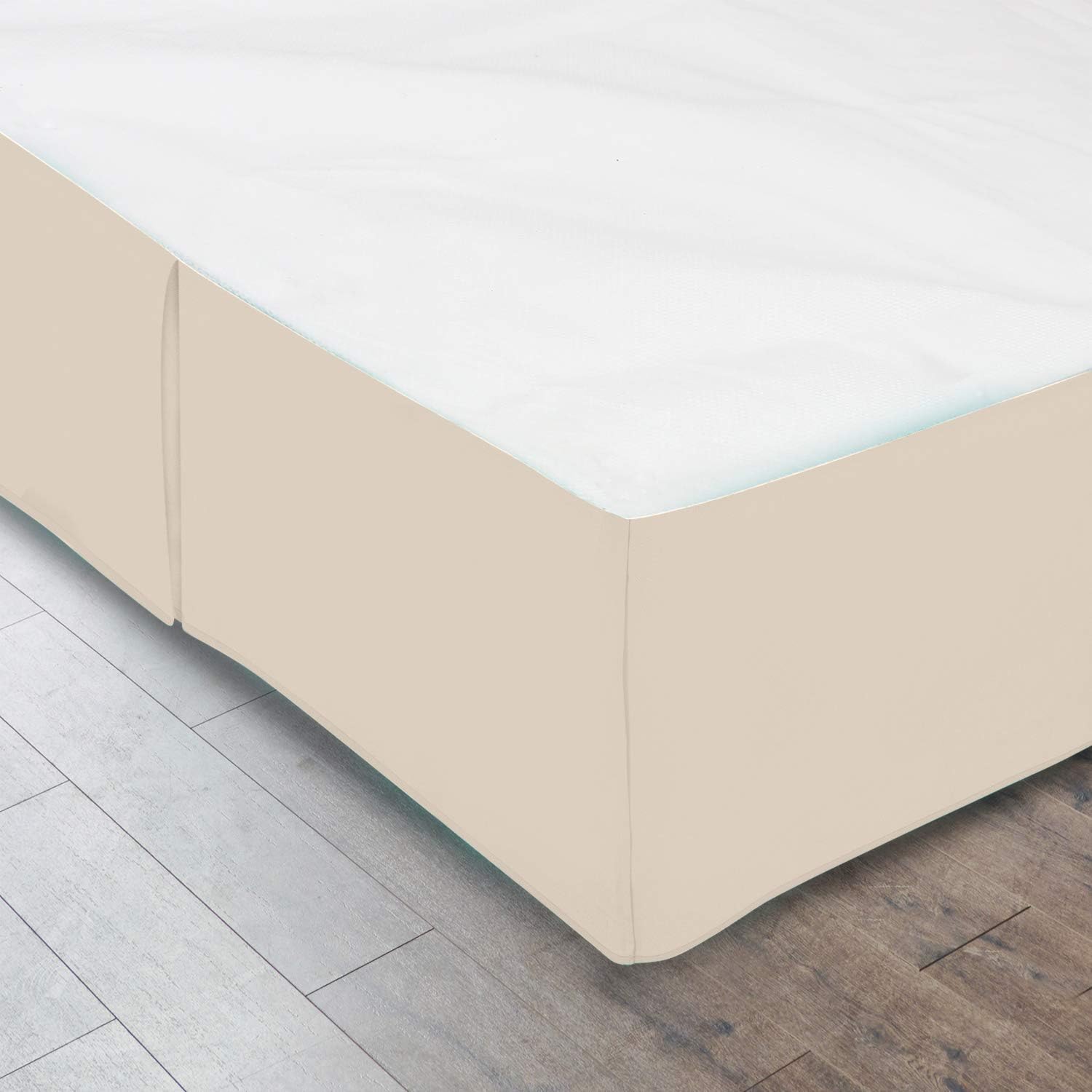 Sajida Cotton Box Pleated Bed Skirt King Size Ivory
