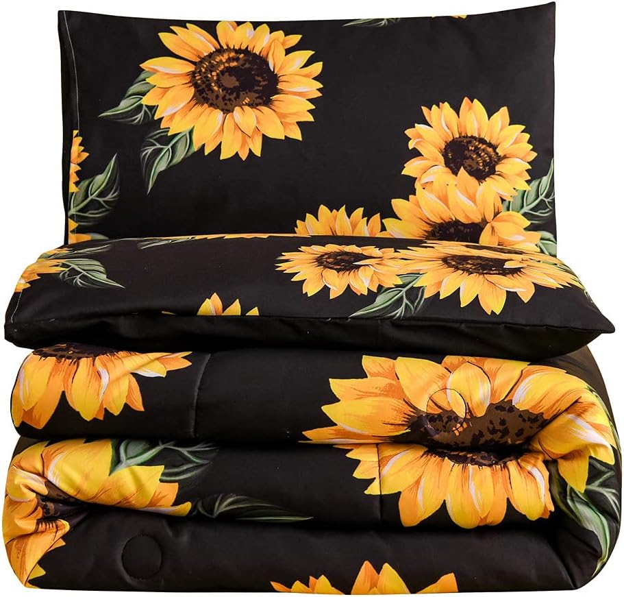 NTBED Sunflower Comforter Set Queen 3-Piece Microfiber Bedding