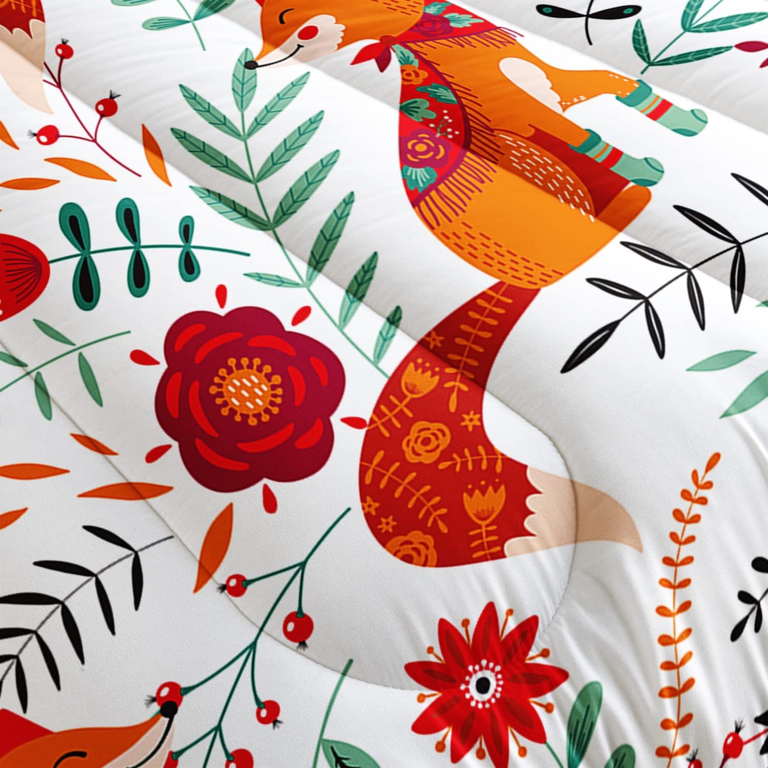 Cartoon Fox 3-Piece Comforter Set for Kids