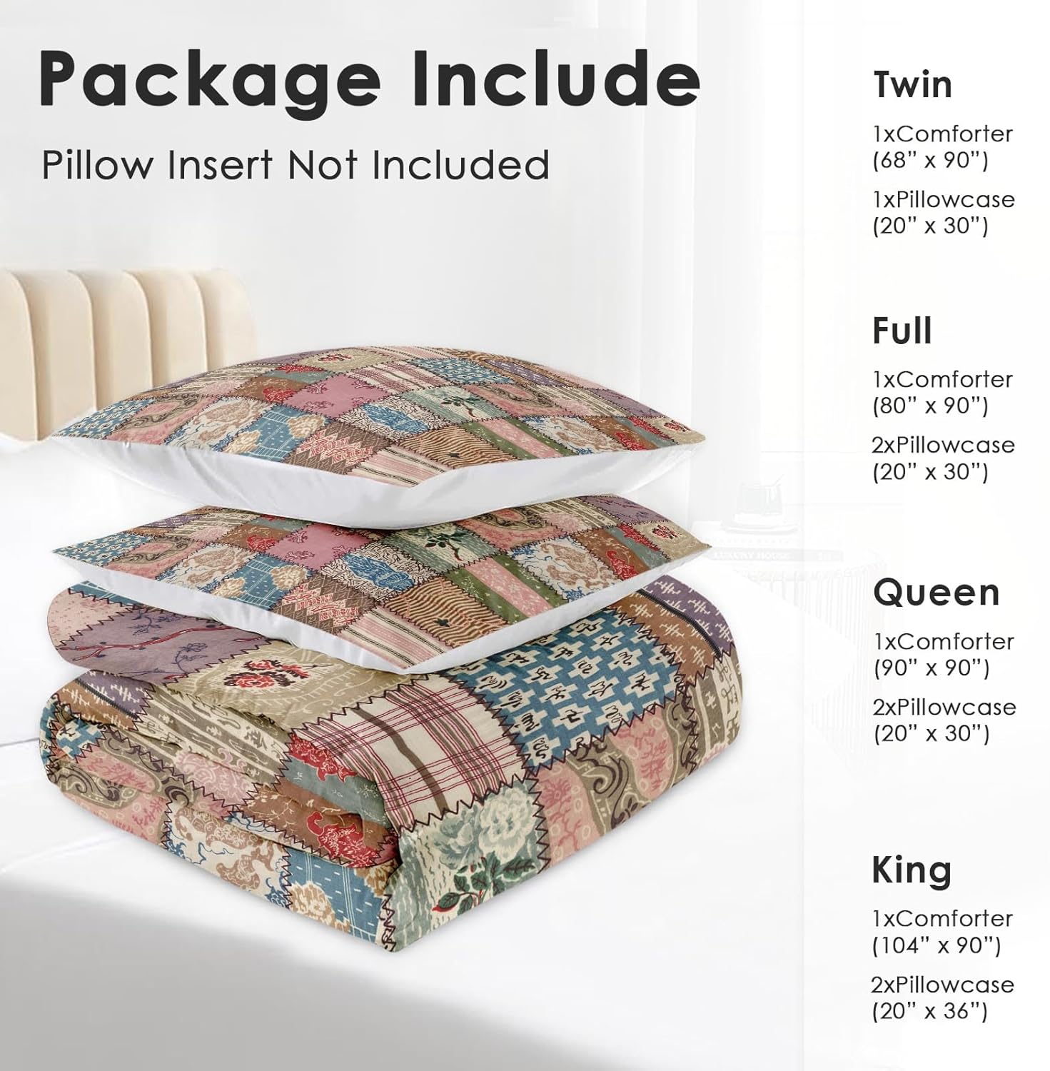 Pamnest Comforter Set Full Size Geometric Plaid