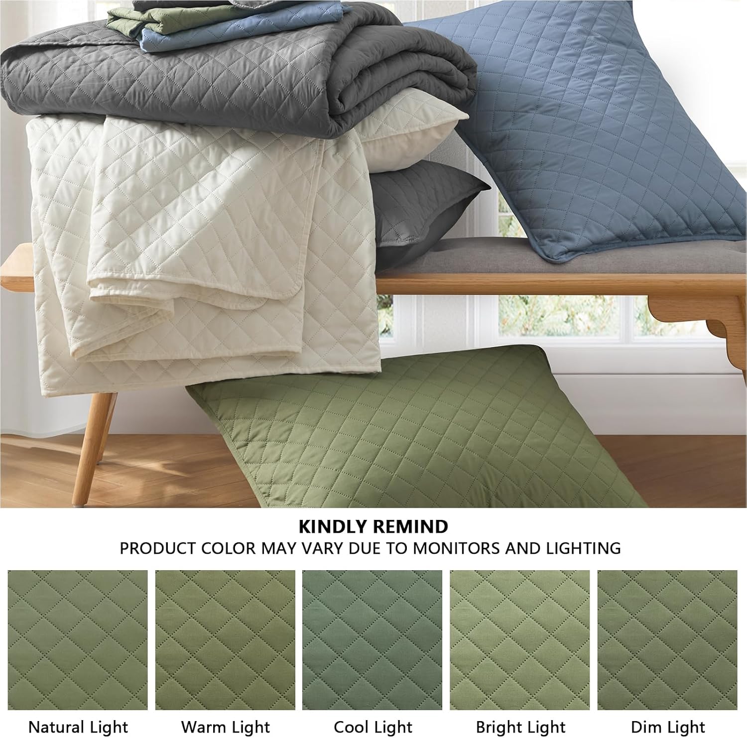 Homelike Moment Queen Quilt Set Olive Green 1