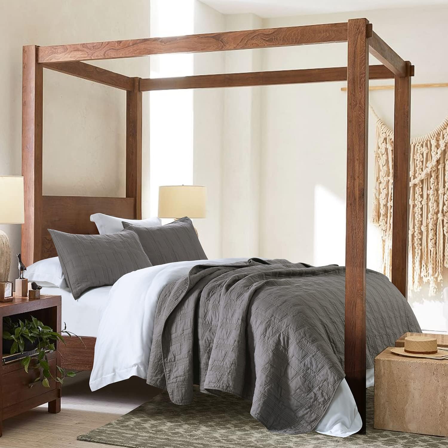 HORIMOTE HOME 100 Cotton King Size Quilt Set with 2 Shams