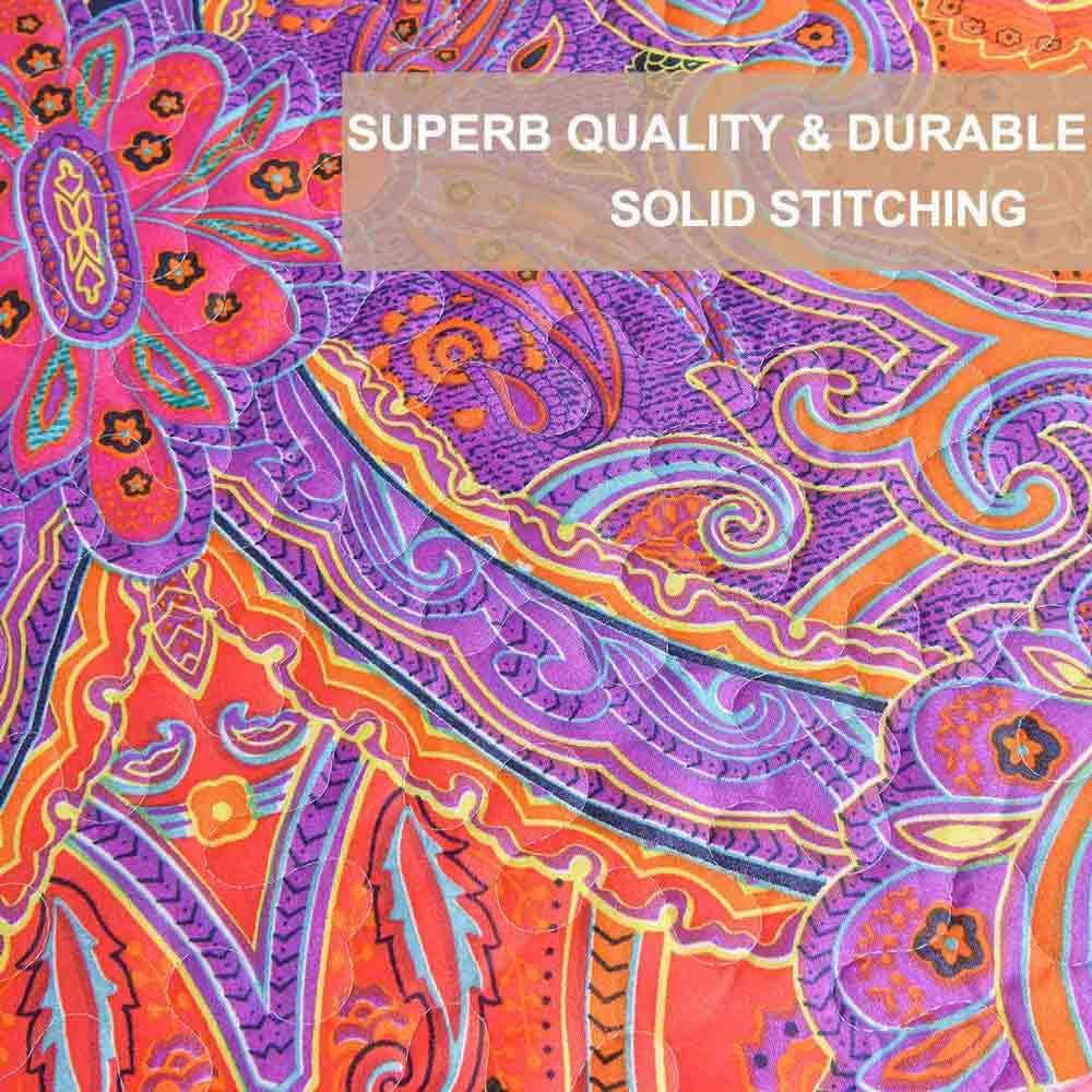 Nanko Quilt Set Queen Full 3 Pcs Boho Striped Bedding 1