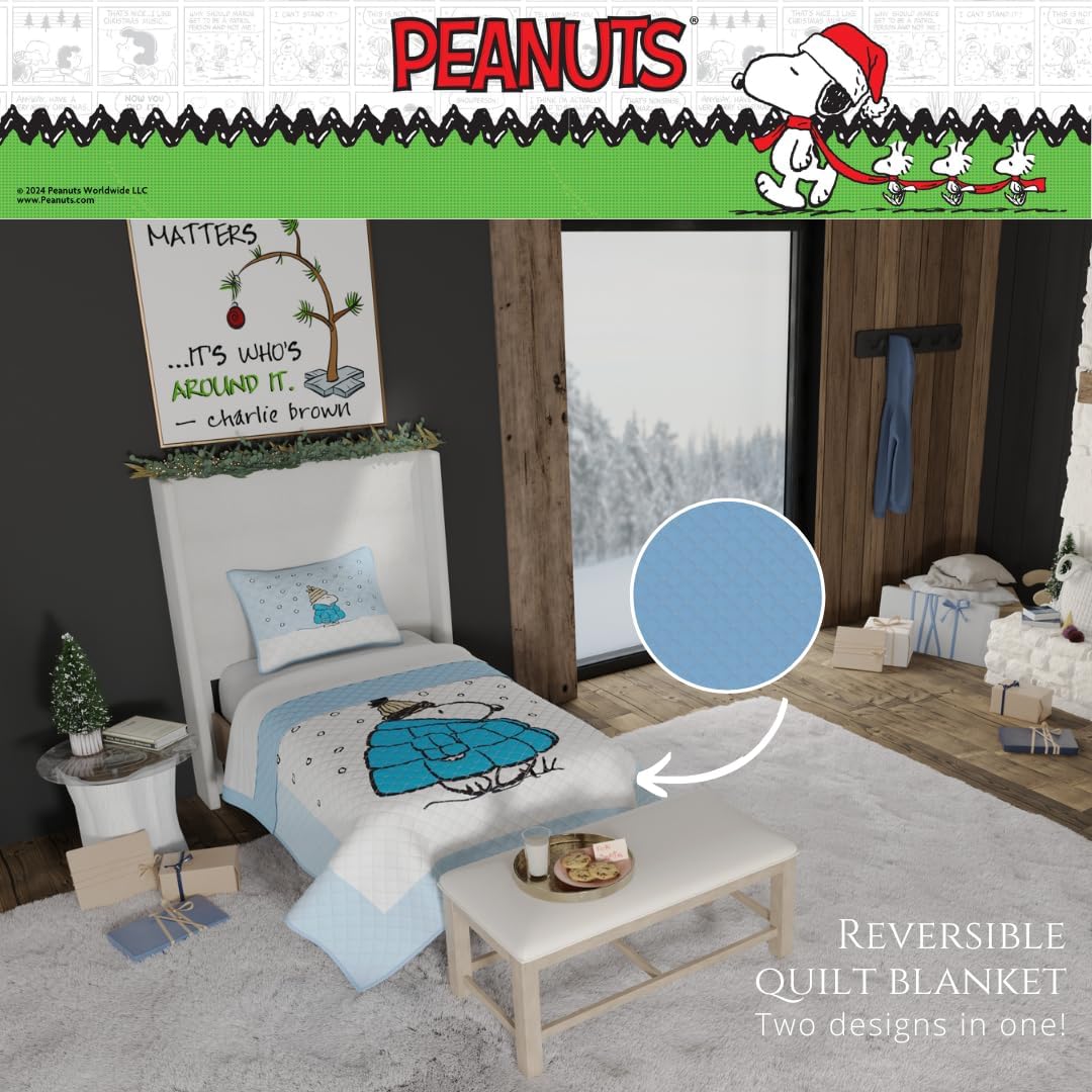 Franco Snoopy Puffer Coat Quilt Set Twin 2 Piece