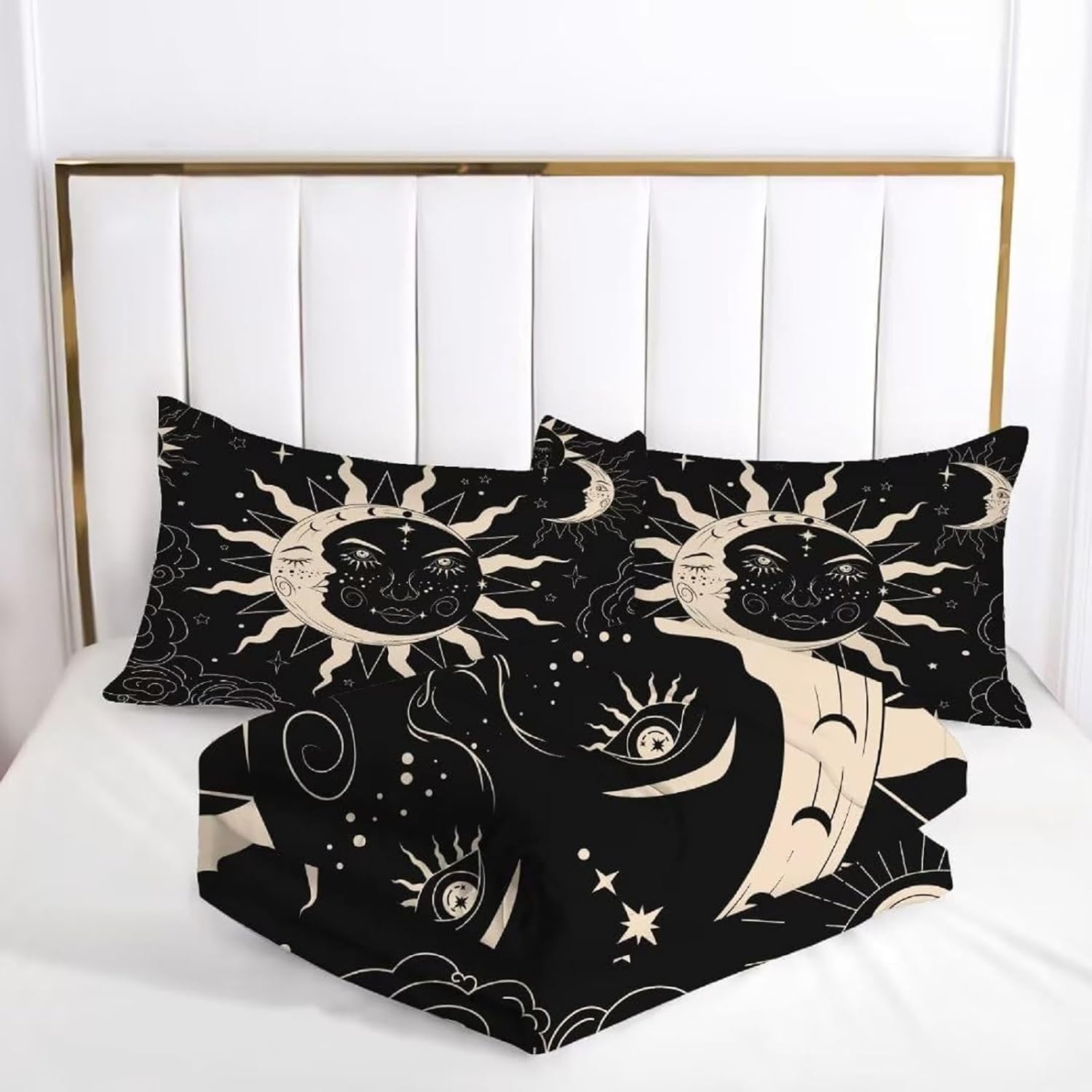 Kxry Sun Moon Comforter Set for Kids Girls