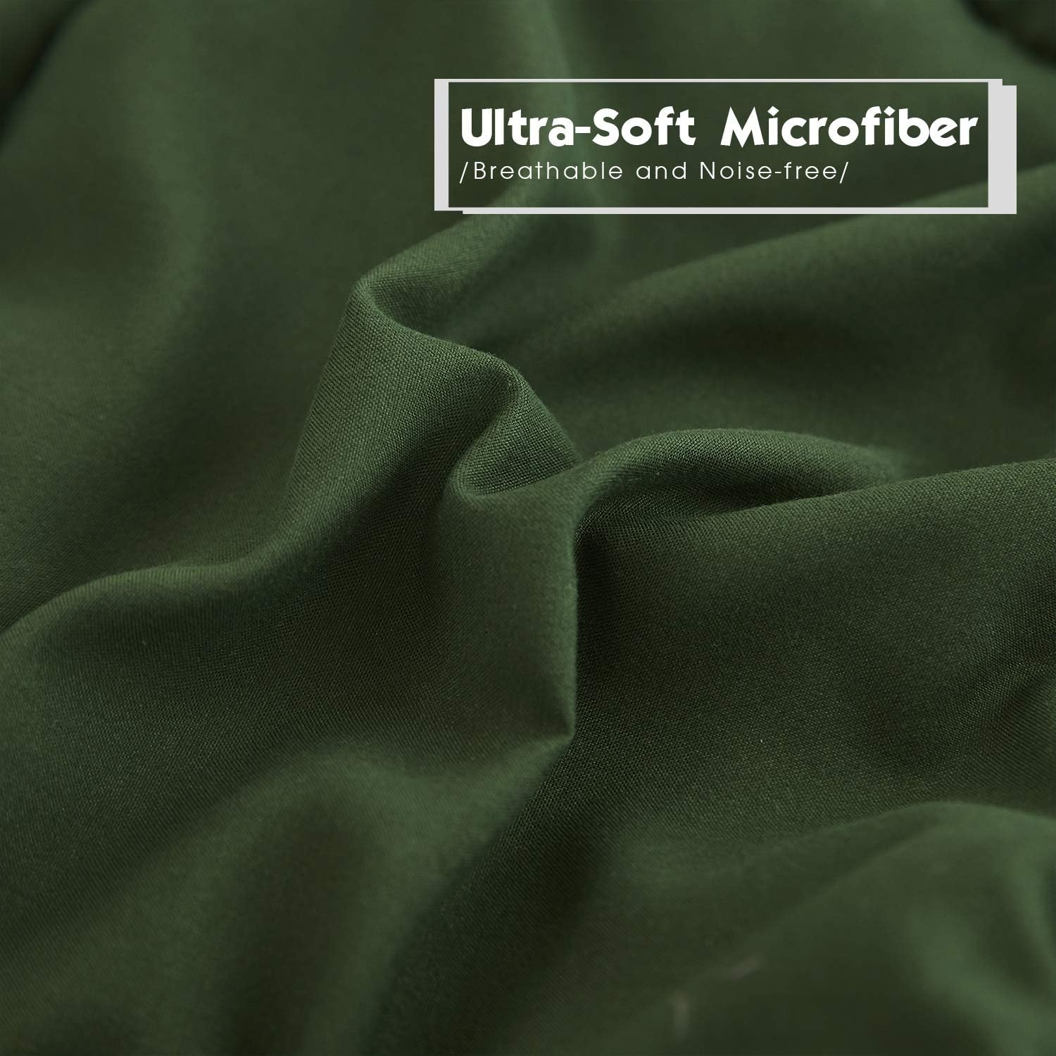 HIG 3pc Green Queen Comforter Set - Reversible Down Alternative Breathable Soft Fluffy