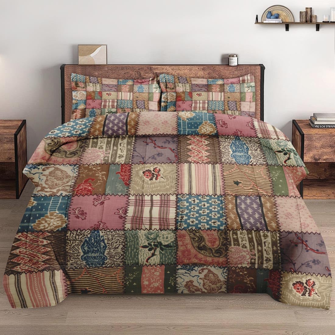 Pamnest Comforter Set Full Size Geometric Plaid