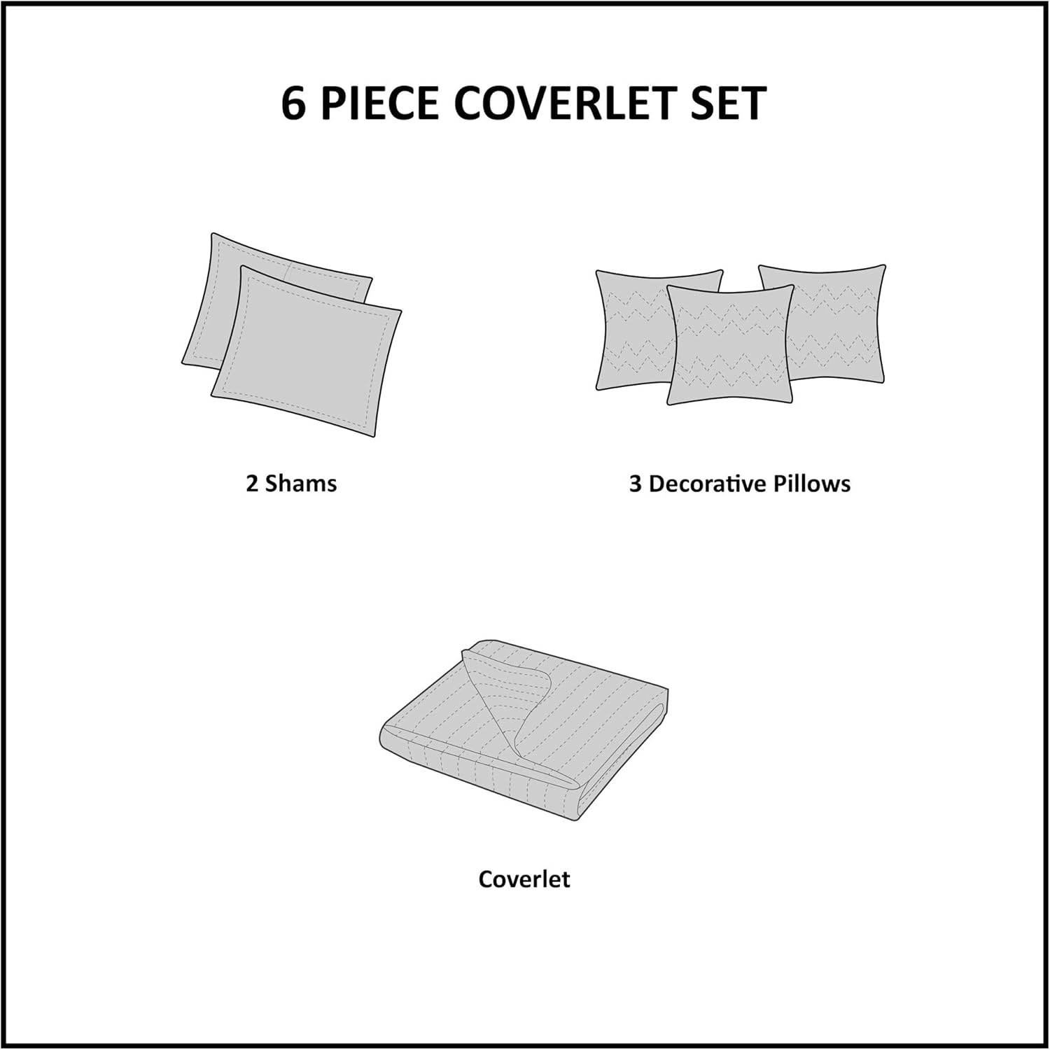 Madison Park Luna Quilt All Season Coverlet Set 6 Piece