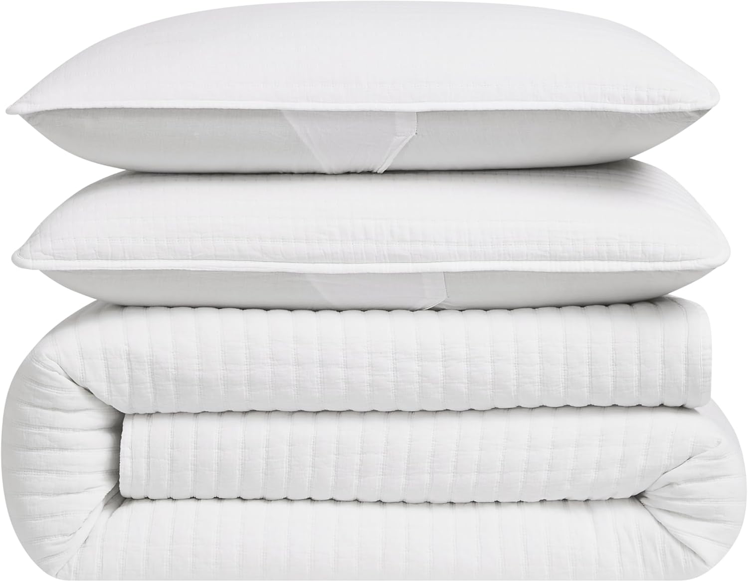 WDCOZY White Oversized Cal King Quilt Set