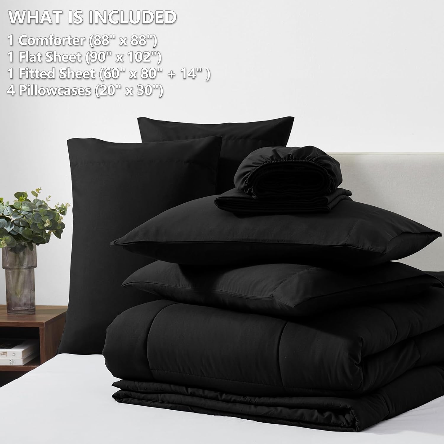 CozyLux Queen Comforter Set 7 Pieces Bed in a Bag