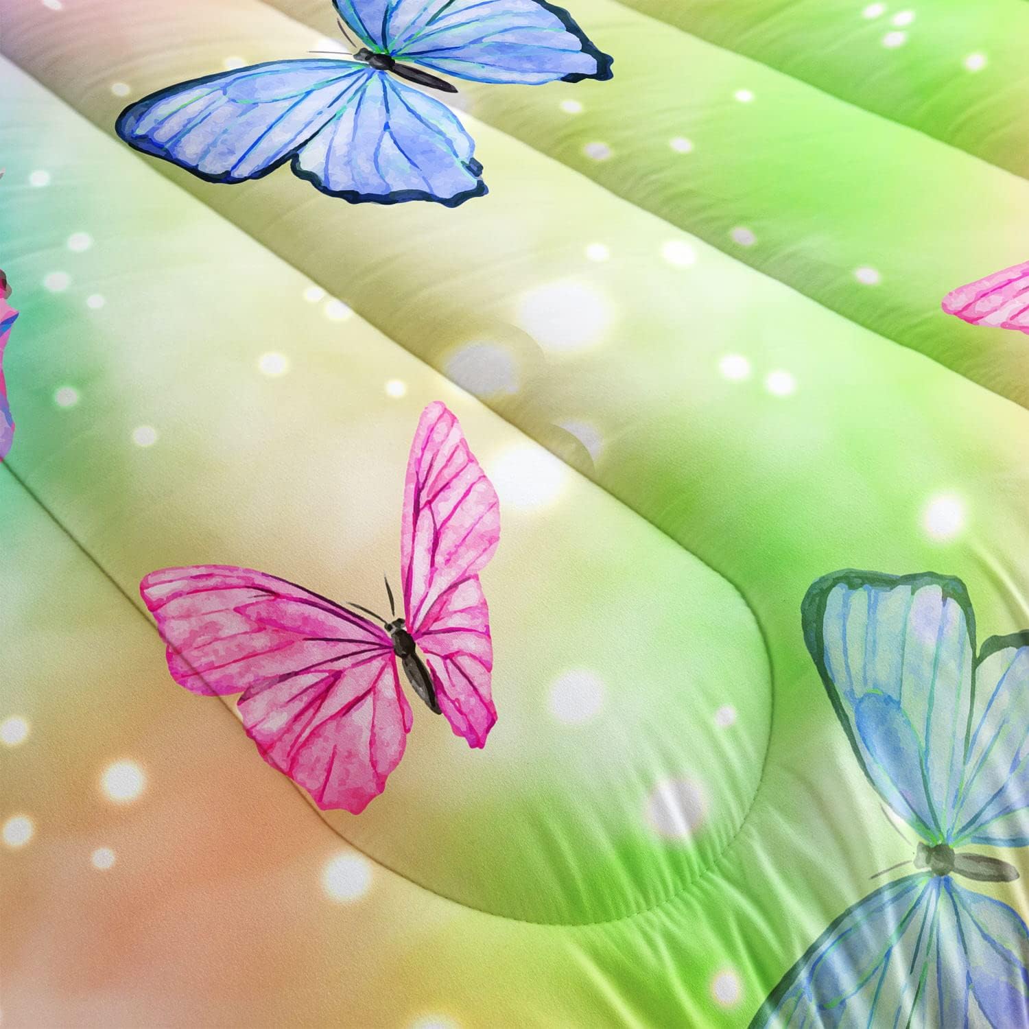 Datura Home Rainbow Butterfly Comforter Set for Girls