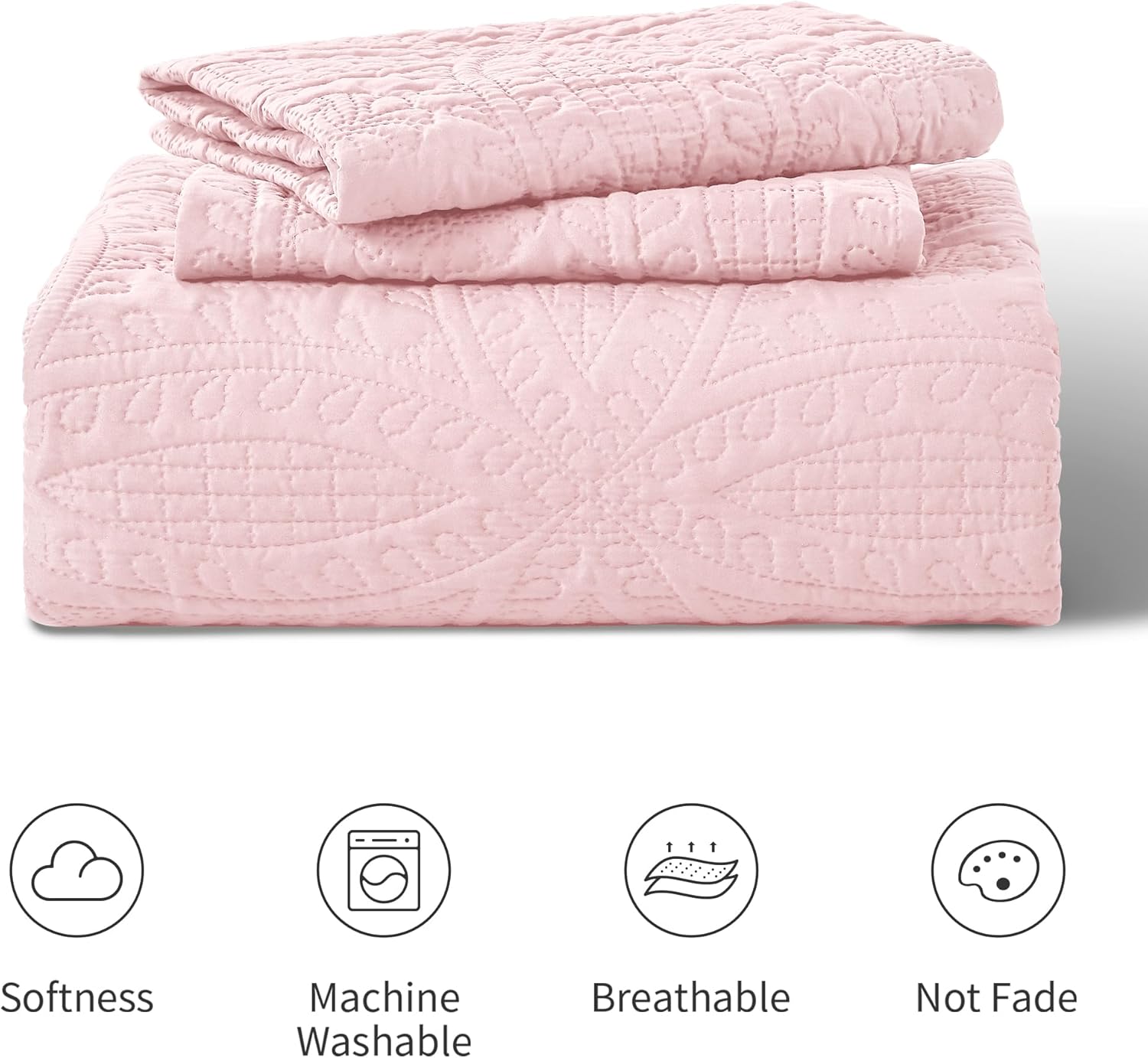 Loves Cabin Quilt Set - Queen Size Pink Bedspread