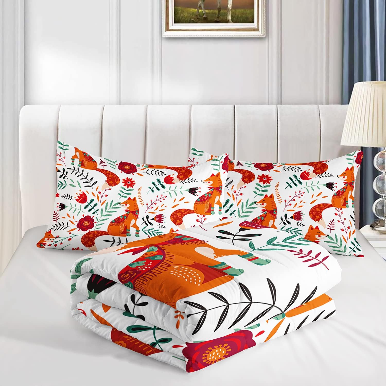 Cartoon Fox 3-Piece Comforter Set for Kids