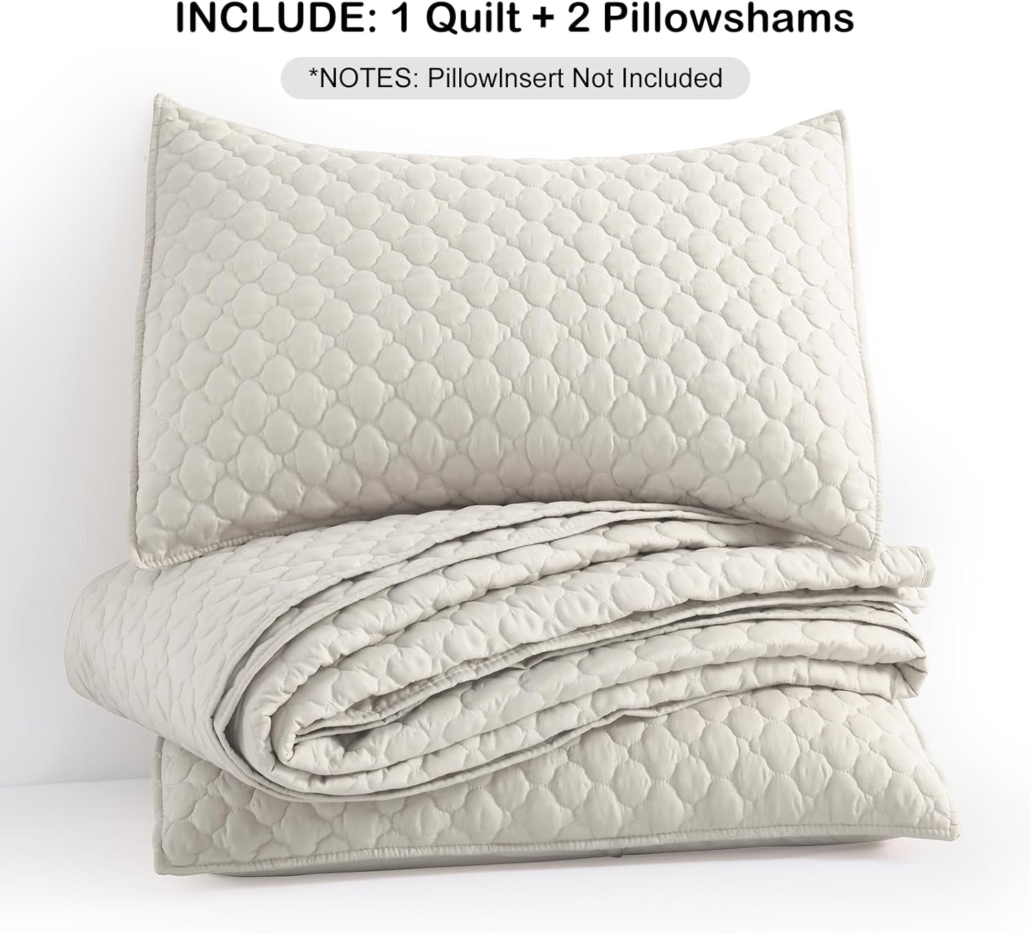 HORIMOTE HOME Quilt Set Queen Size Beige Cloud Pattern