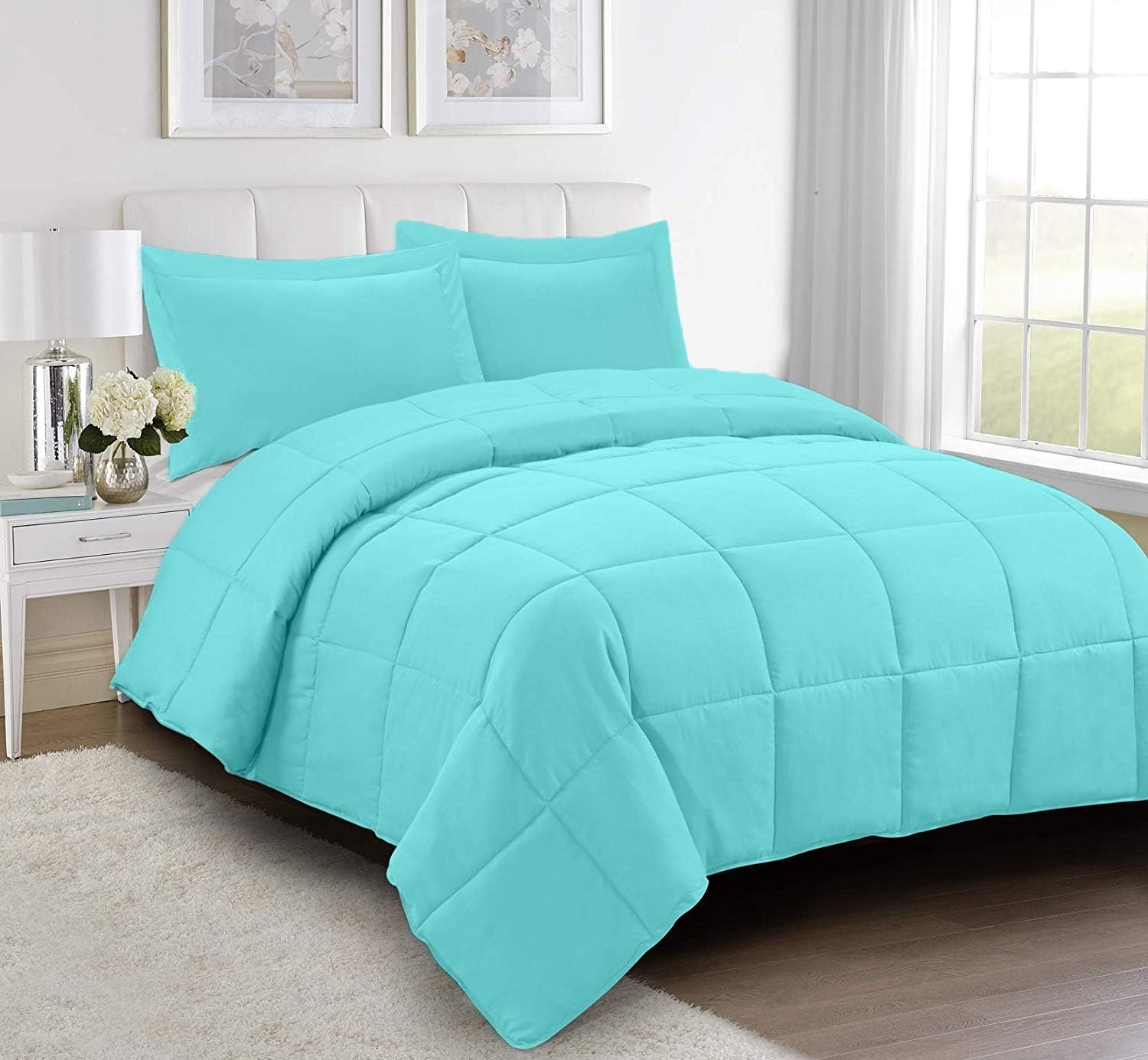 Restilon All Season Cooling Comforter Set - 5 Piece Super King Aqua