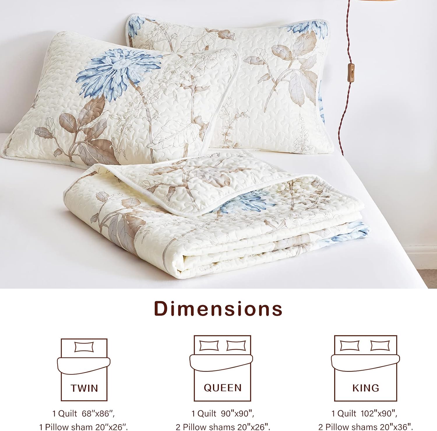 Joyreap 3 Piece Microfiber Quilt Set