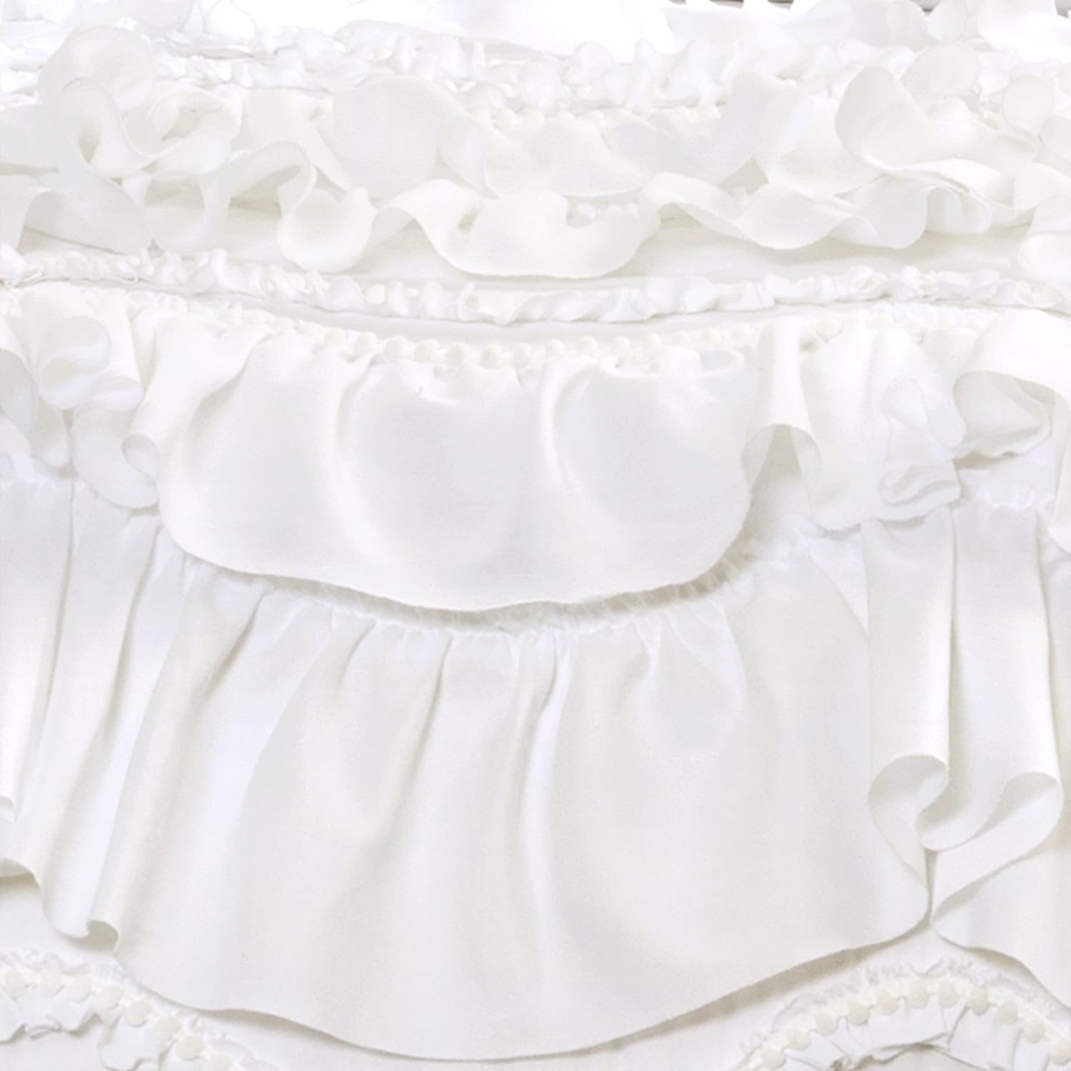Lush Decor Kemmy Ruffled Quilt Set 3 Piece White
