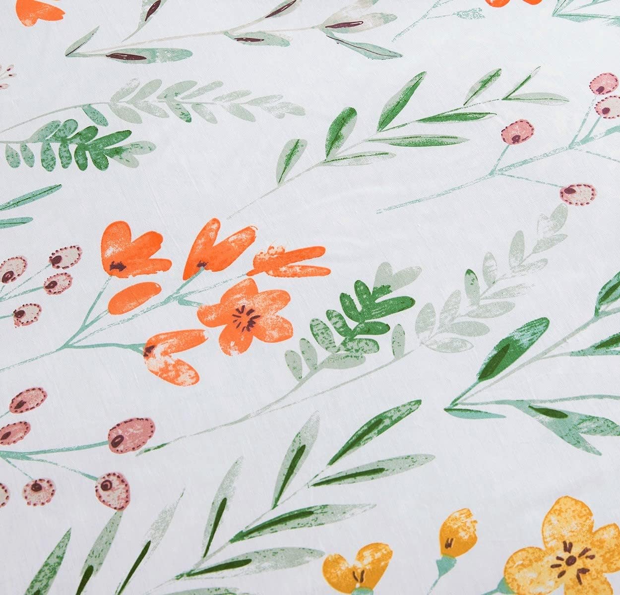 SLEEPBELLA King Size Comforter Set Yellow Flowers Green Botanical Print