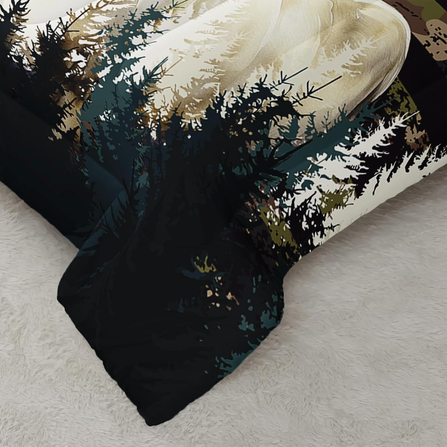 Ntlfup Deer Comforter Set for Boys Kids Teens