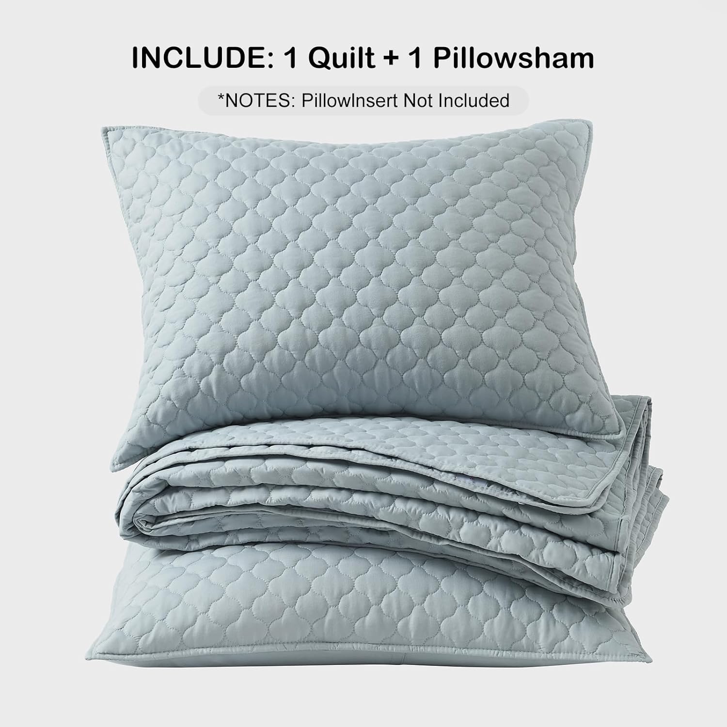 HORIMOTE HOME Quilt Set Twin Size Chambray Blue Cloud Pattern