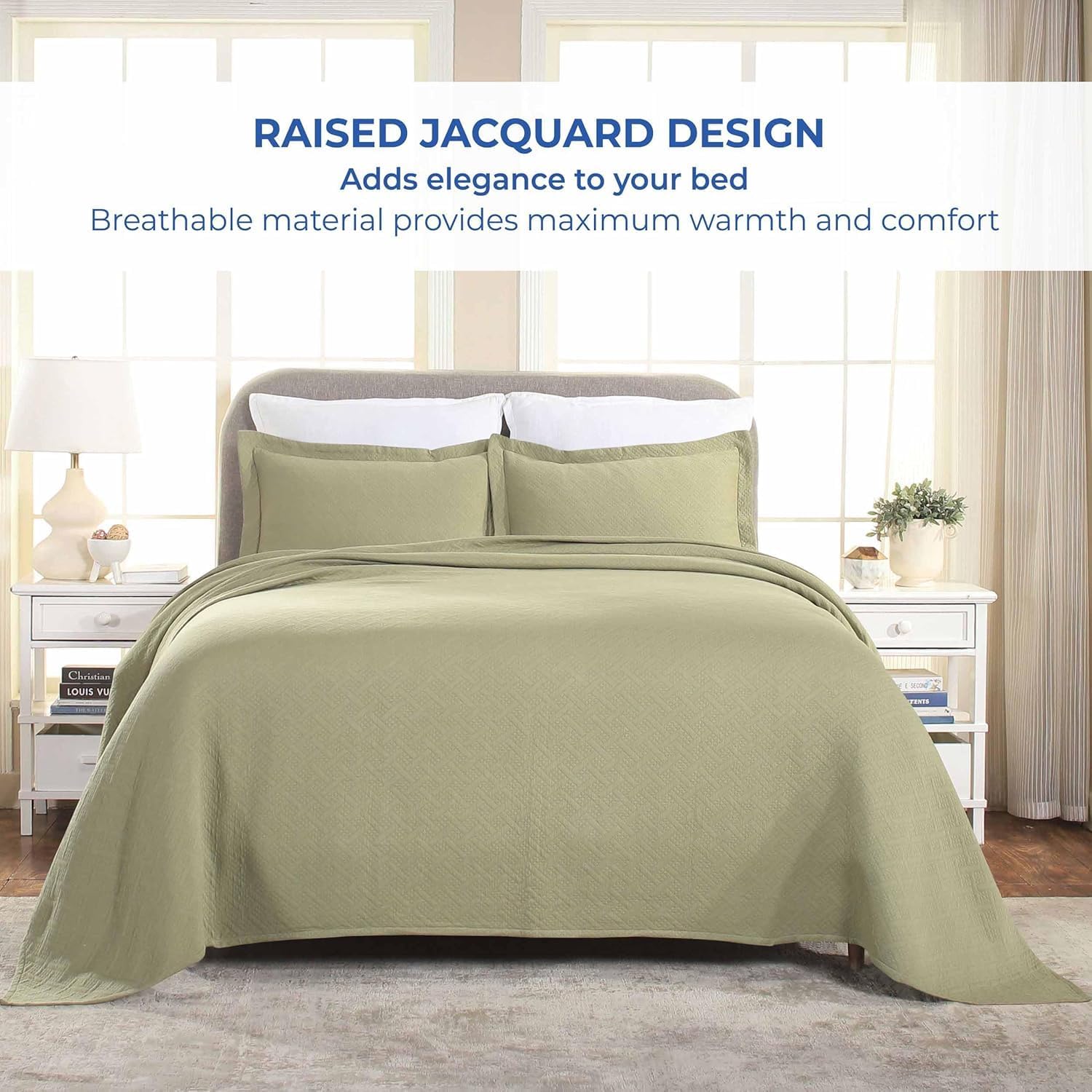 Superior 100 Cotton Basket Weave Bedspread Set