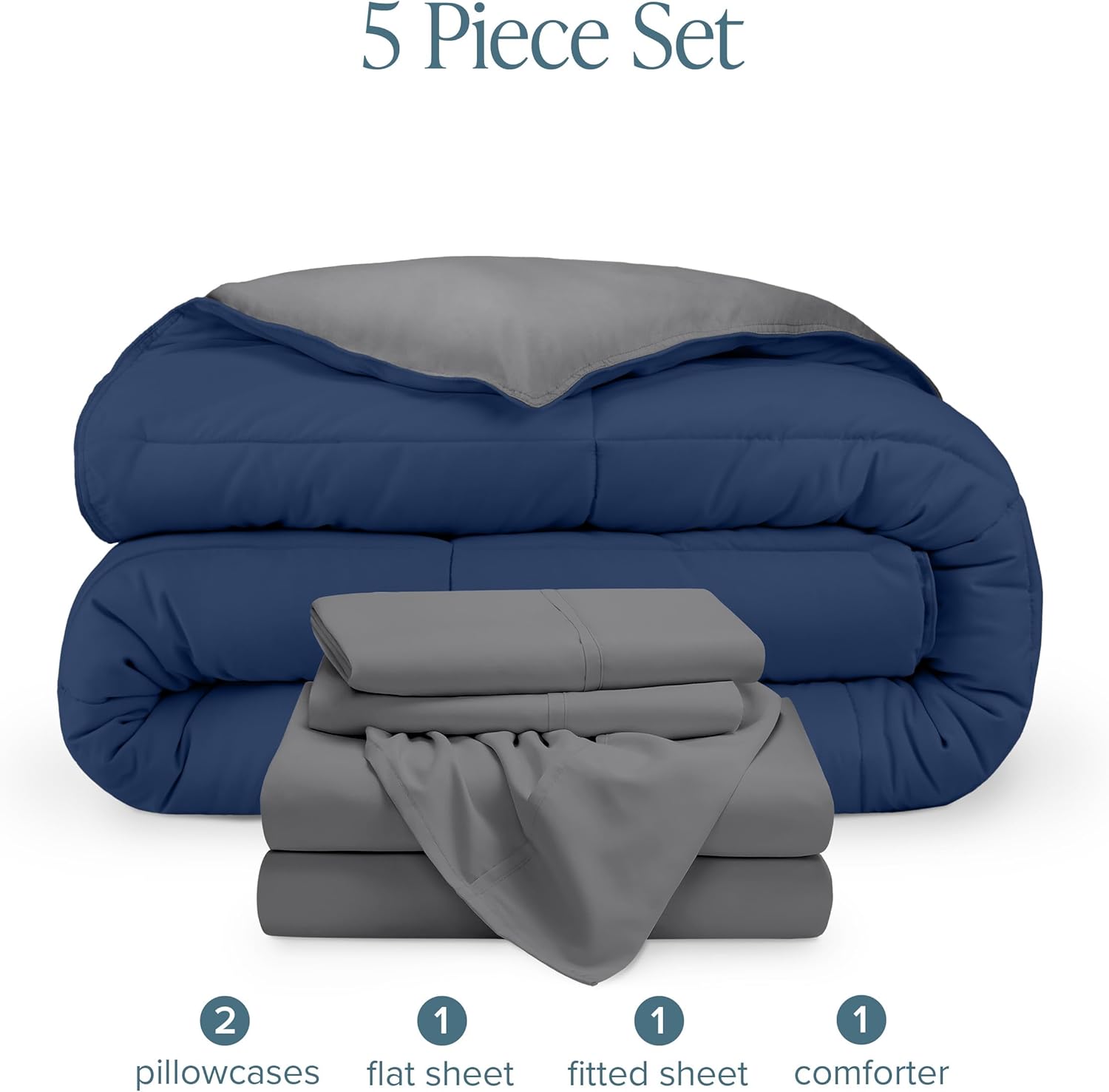 Bare Home Reversible Comforter Sheet Set - Full XL