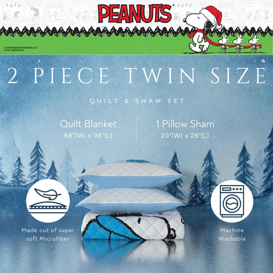 Franco Snoopy Puffer Coat Quilt Set Twin 2 Piece