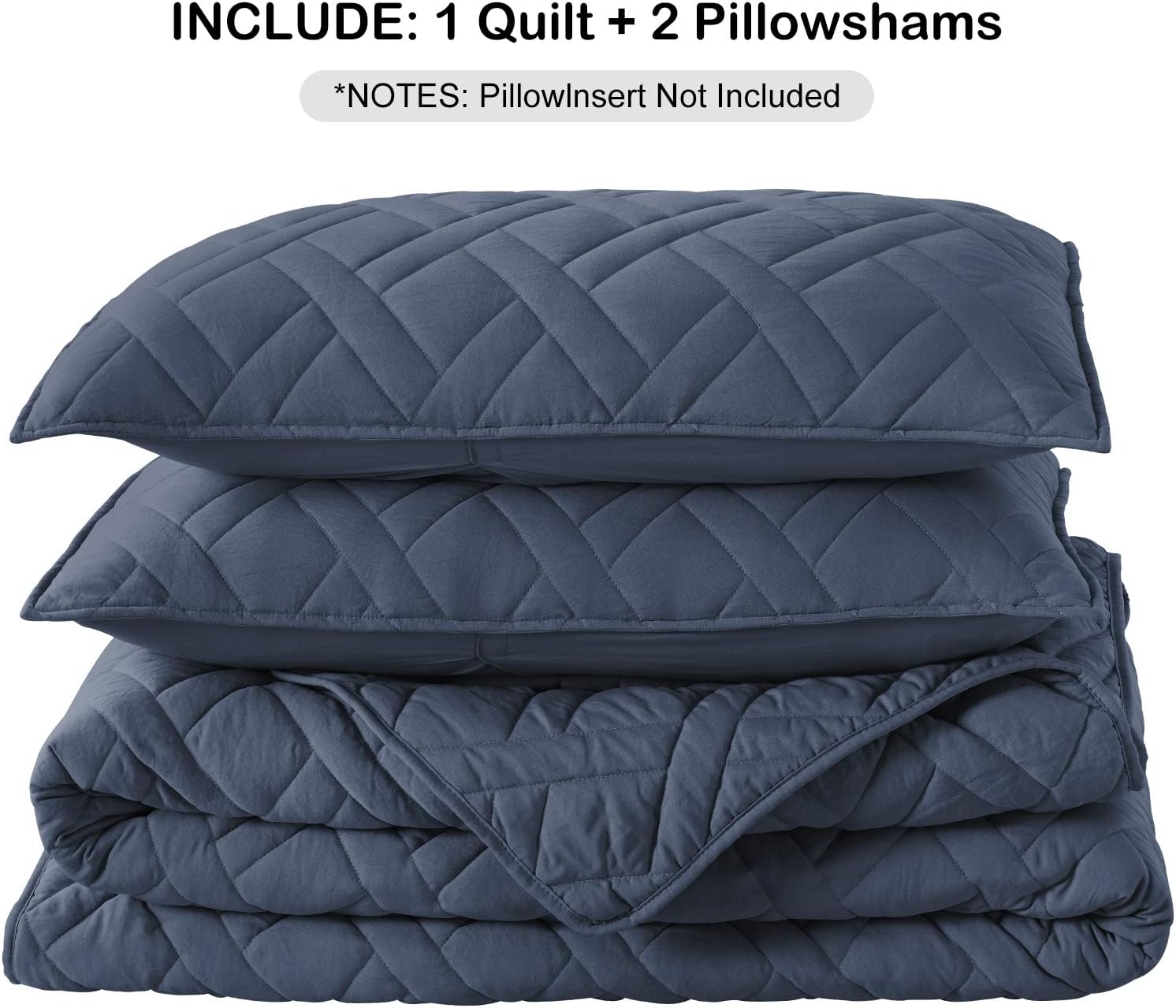 HORIMOTE HOME King Size Quilt Set Navy Blue 1