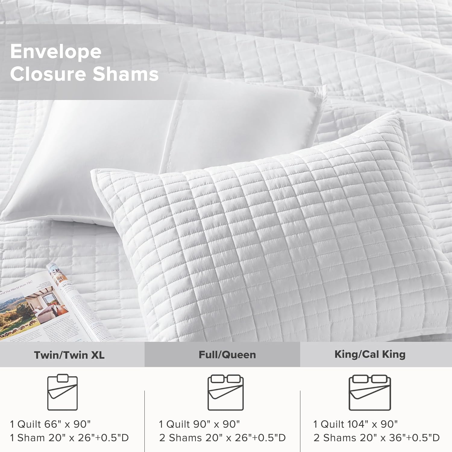Comfort Spaces Kienna Quilt Set - Lightweight Soft Double Sided Summer Blanket