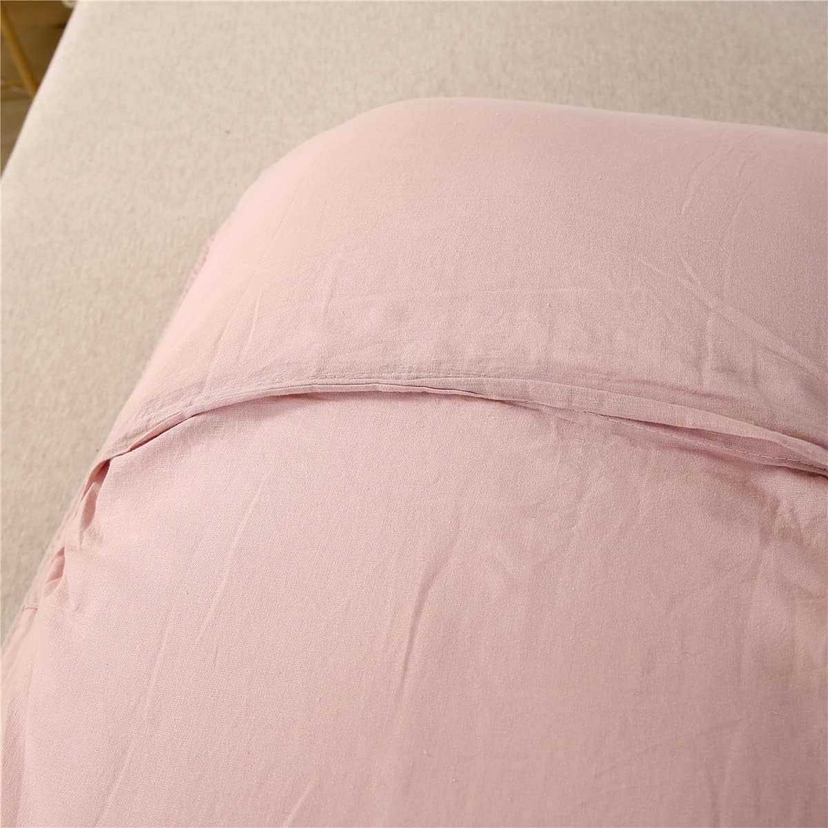 WINLIFE Cotton Quilted Pillow Sham Dusty Pink