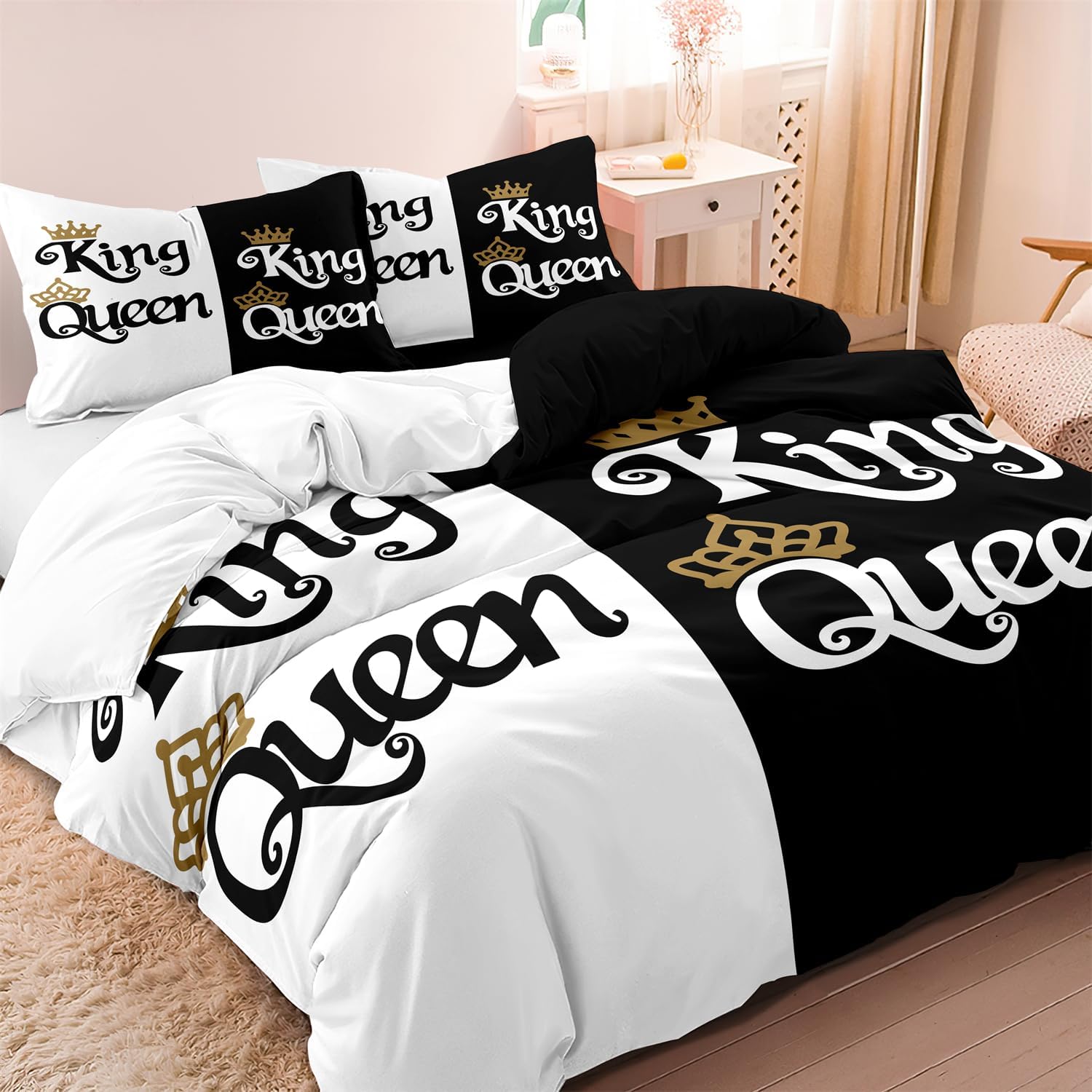 Dream Fields Queen Duvet Cover Set 3 Piece with Pillowcases