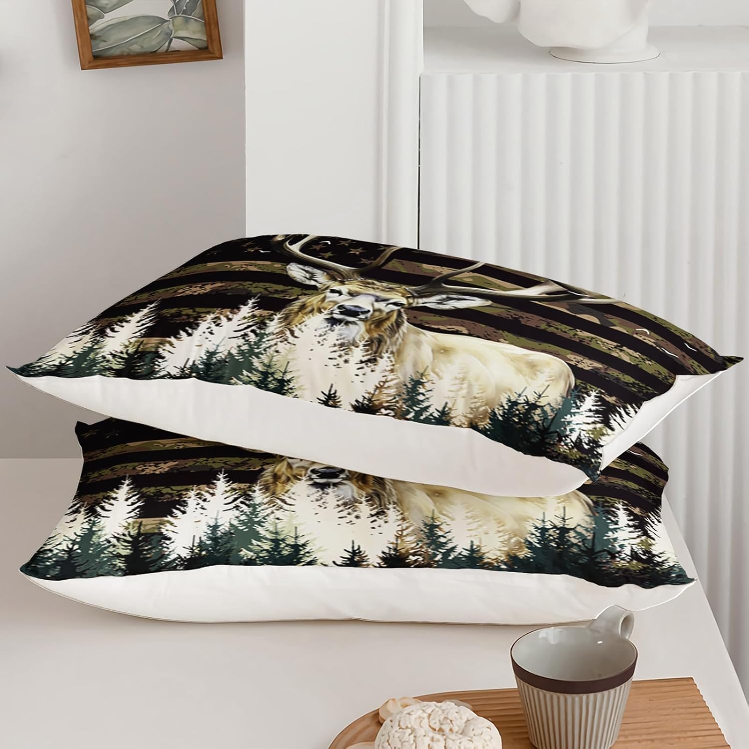 Ntlfup Deer Comforter Set for Boys Kids Teens