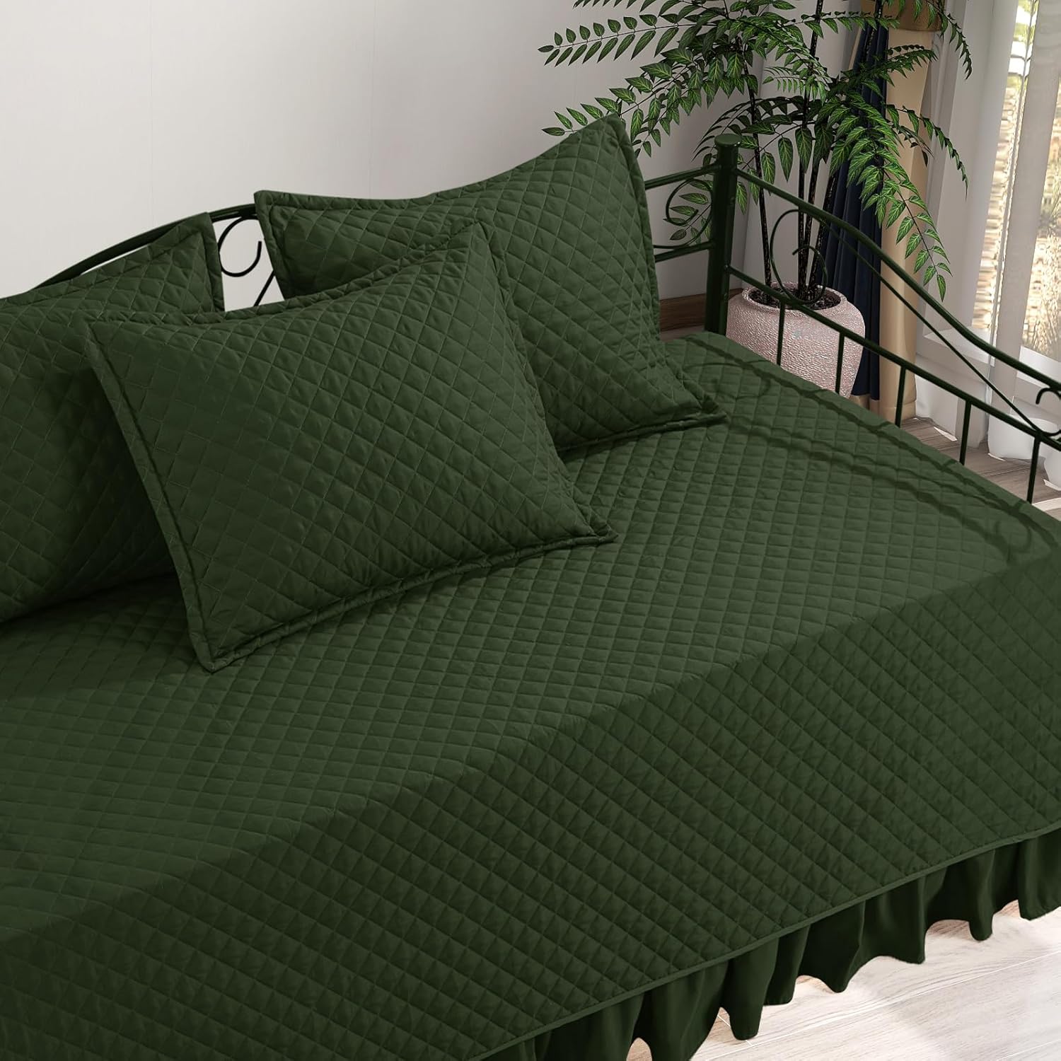 BALAPET 5 Piece Daybed Set Olive Green Twin Size