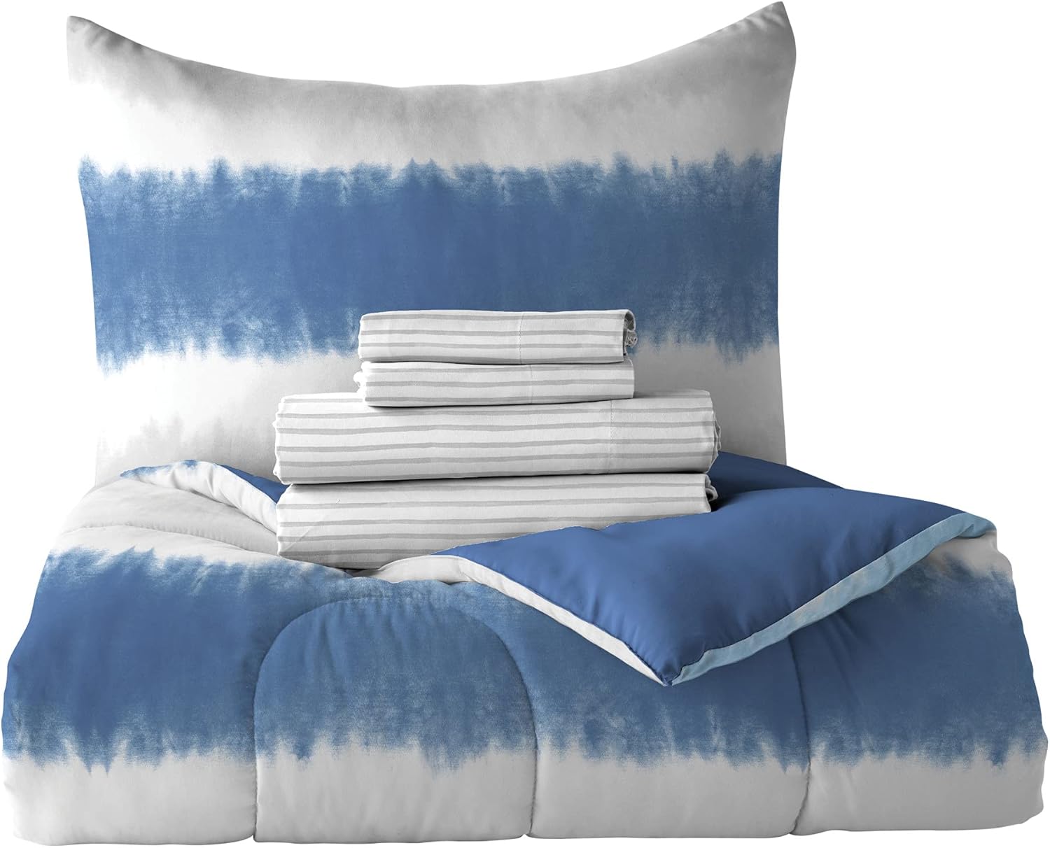 Dream FACTORY Kids 5-Piece Bed Set Blue Tie Dye