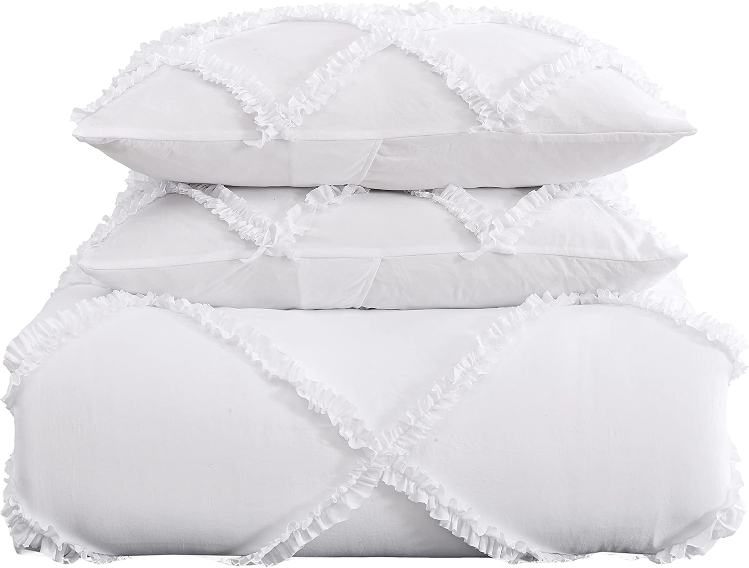 Laura Ashley Twin XL Comforter Set in Solid White