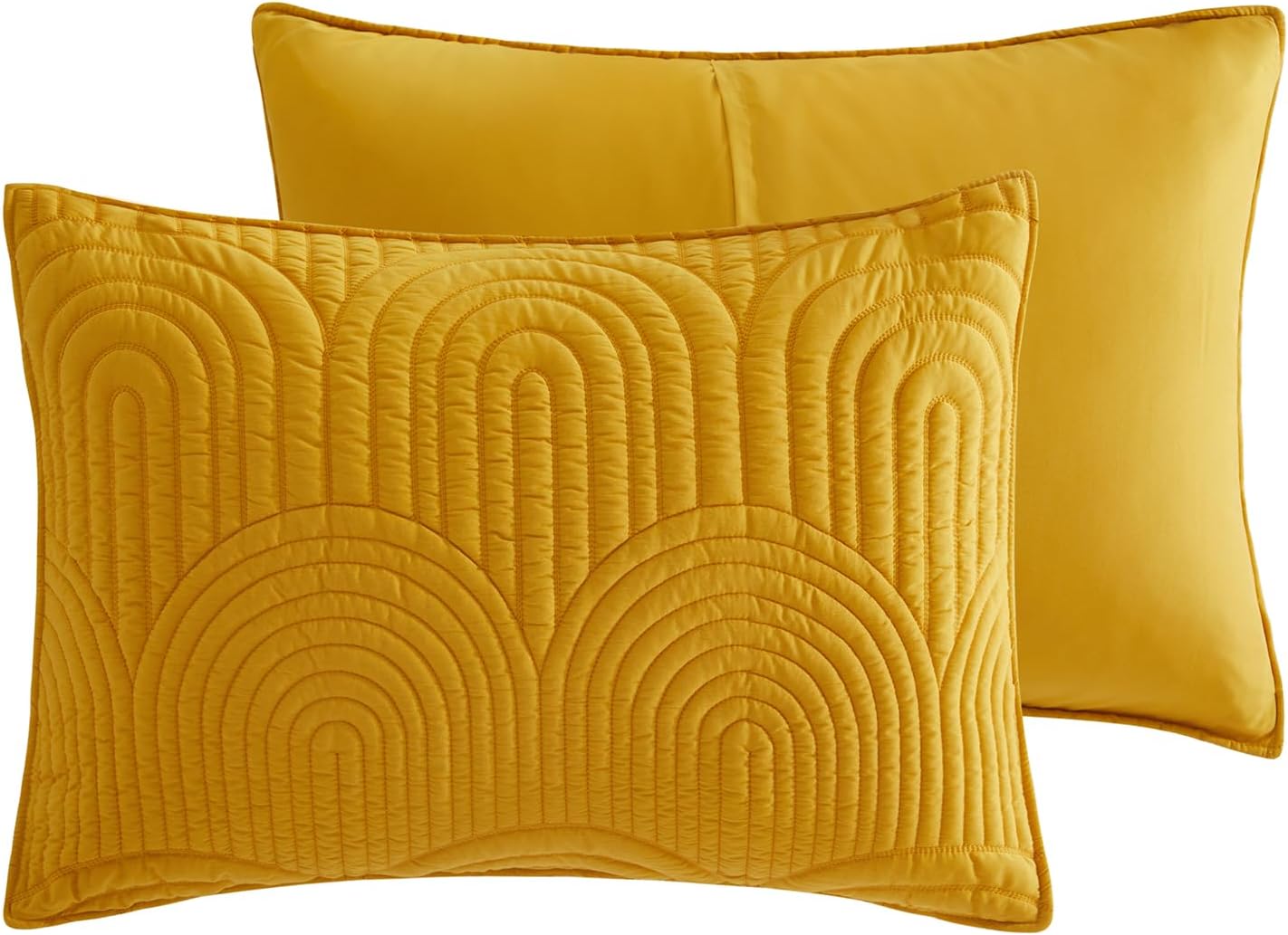 Safonory Mustard Yellow Quilt Set Queen Size