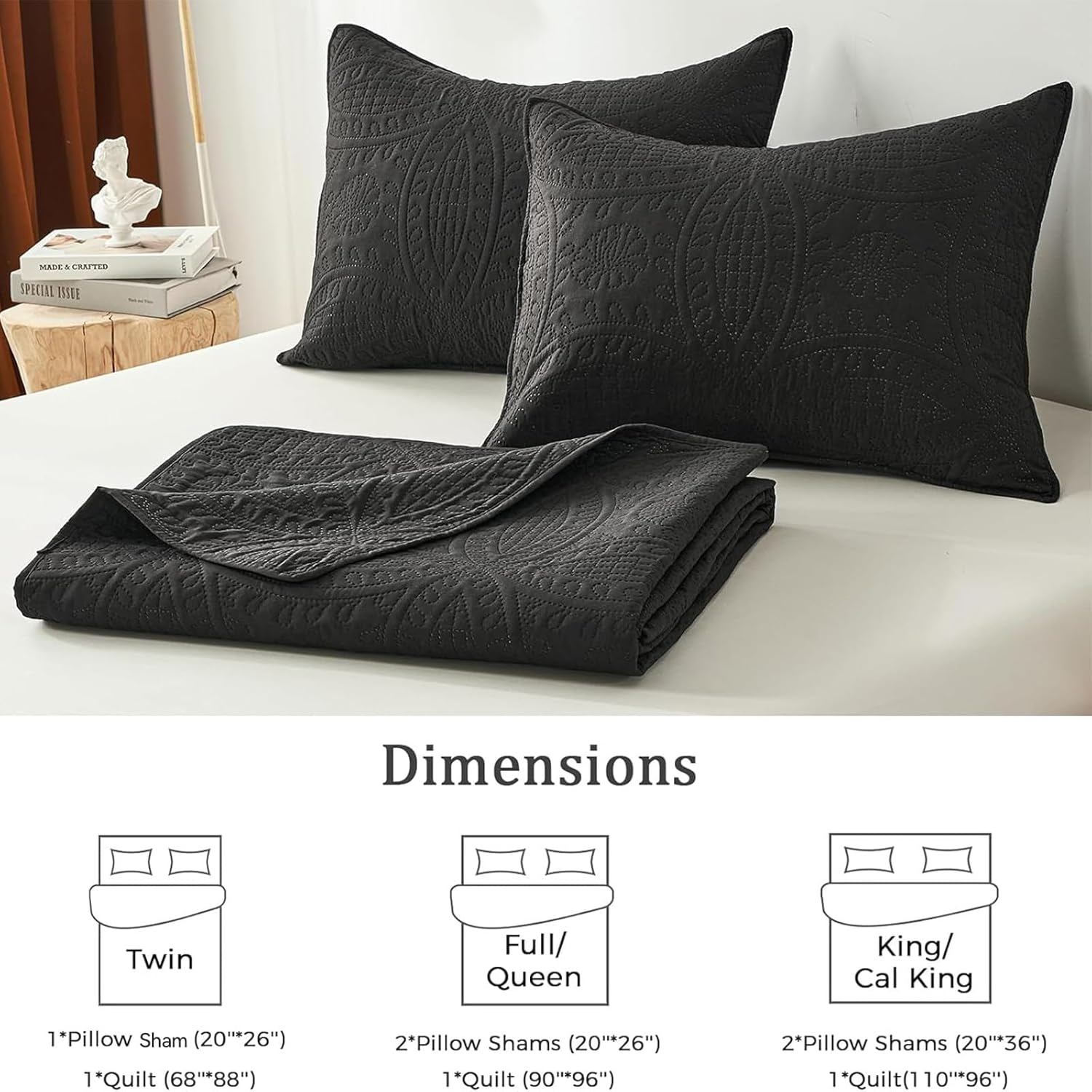 Akkialla Twin Quilt Bedding Set with Coin Pattern