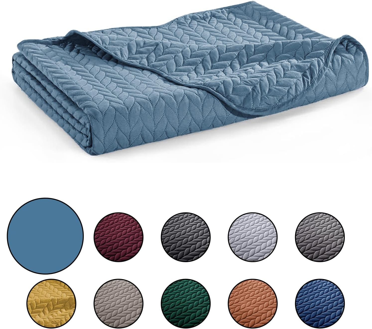 IR Imperial Rooms Light Blue Queen Quilt Set
