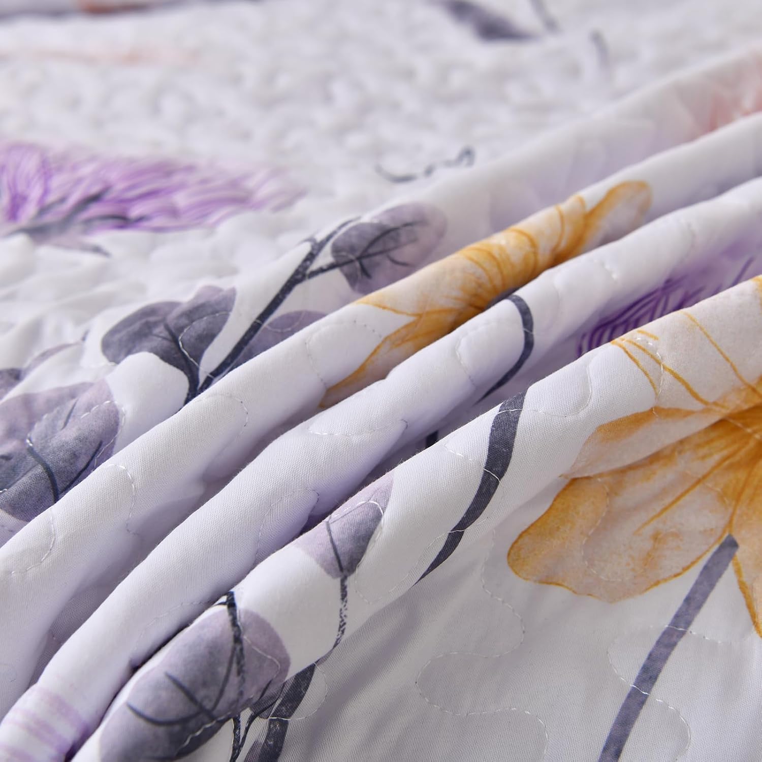 Dinjoy Floral Queen Quilt Set 3 Pieces
