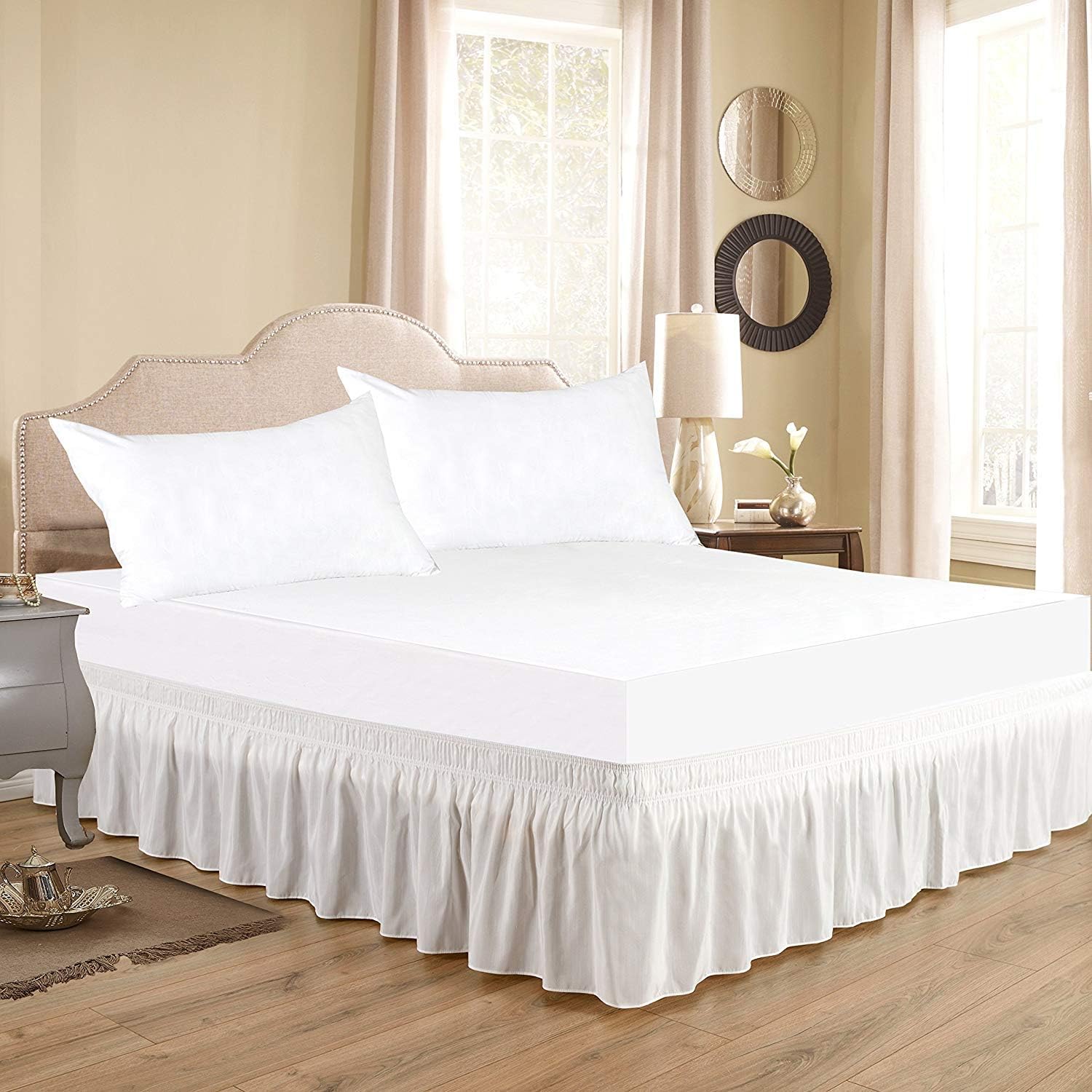 Luxxurecare Three Fabric Sides Bed Skirt 22 Drop 100 Egyptian Cotton