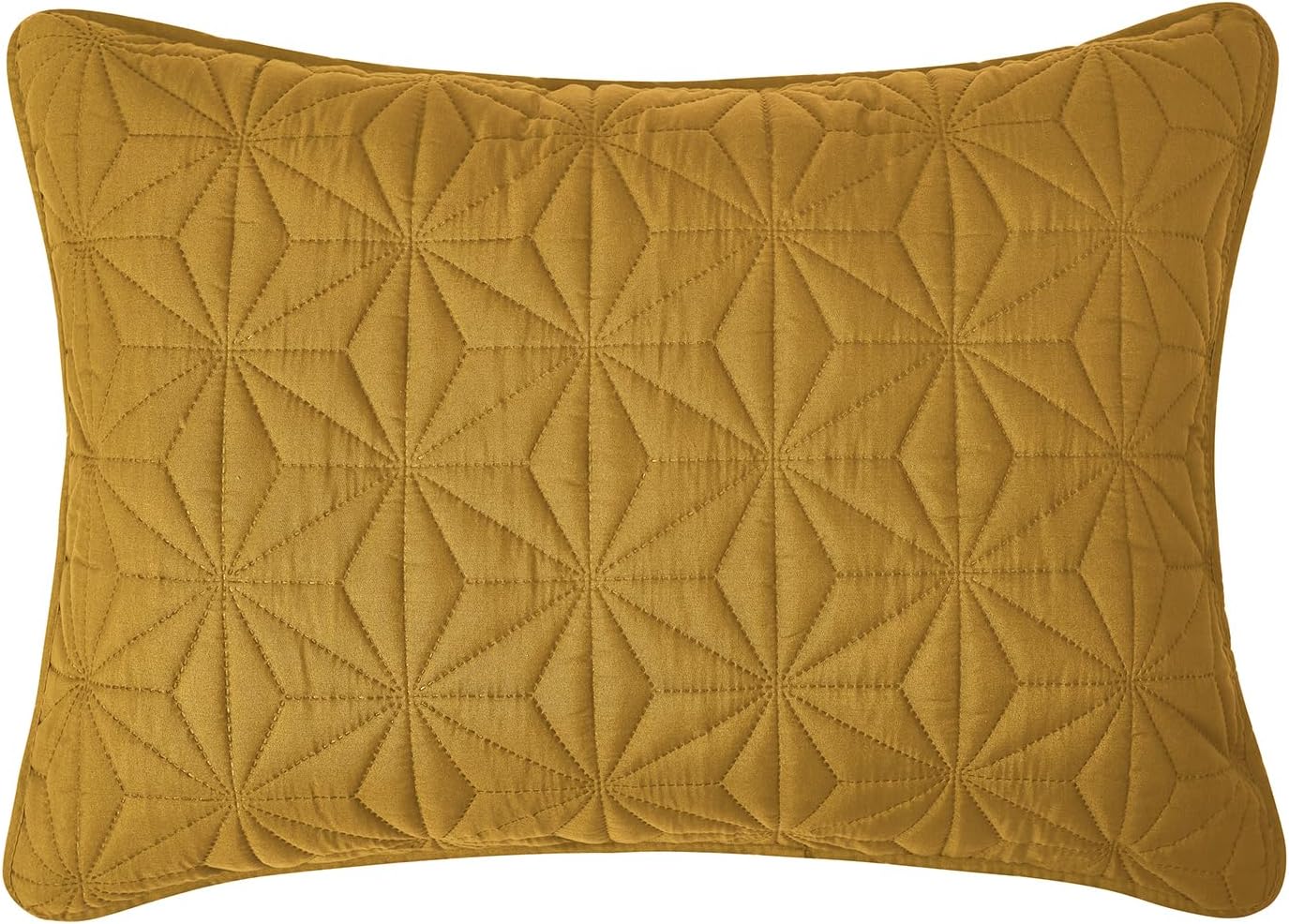 VCNY Home Kaleidoscope Pattern Quilt Set with Shams Gold