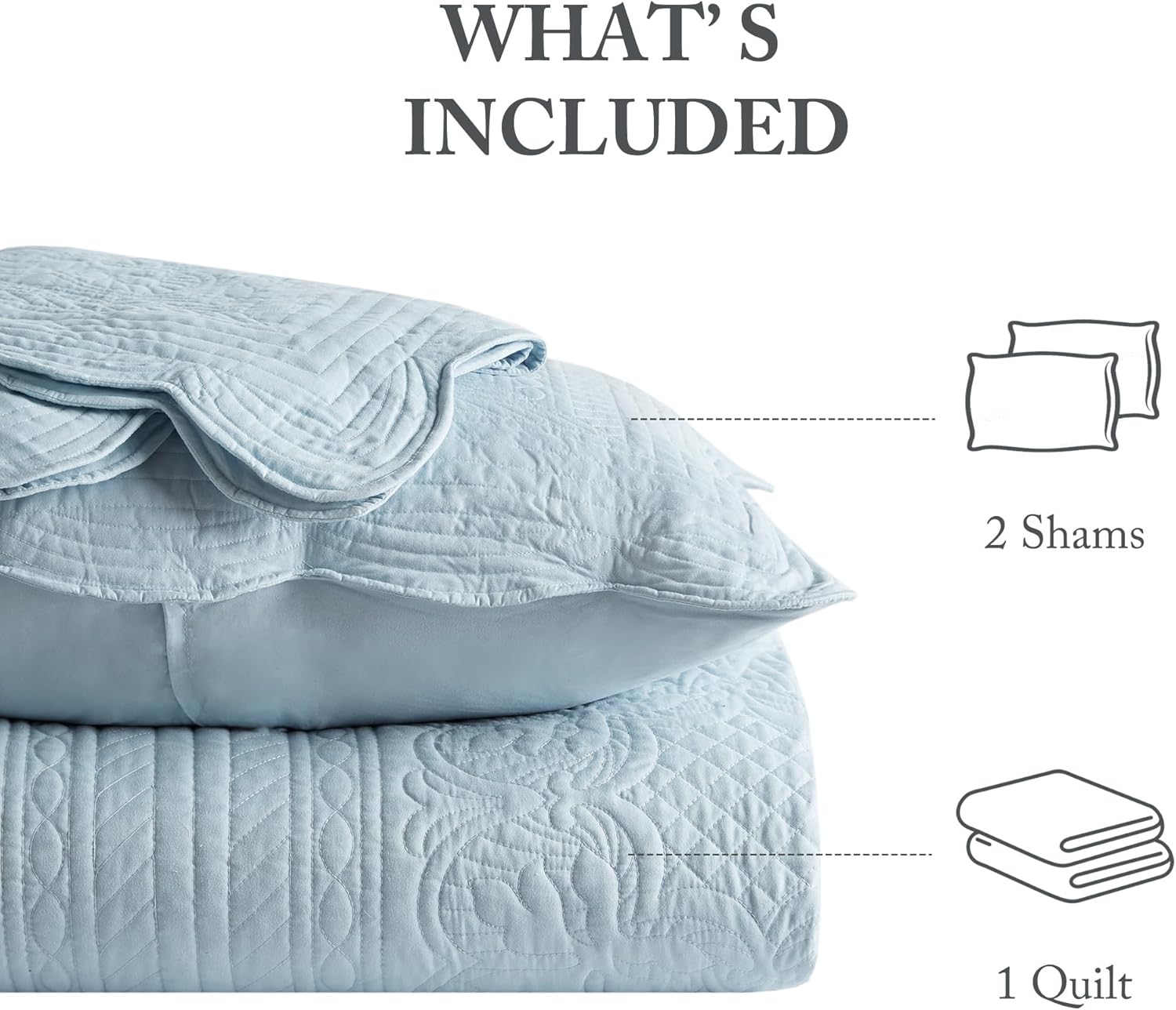 Madison Park King Quilt Set with Damask Coverlet Scallop Edge