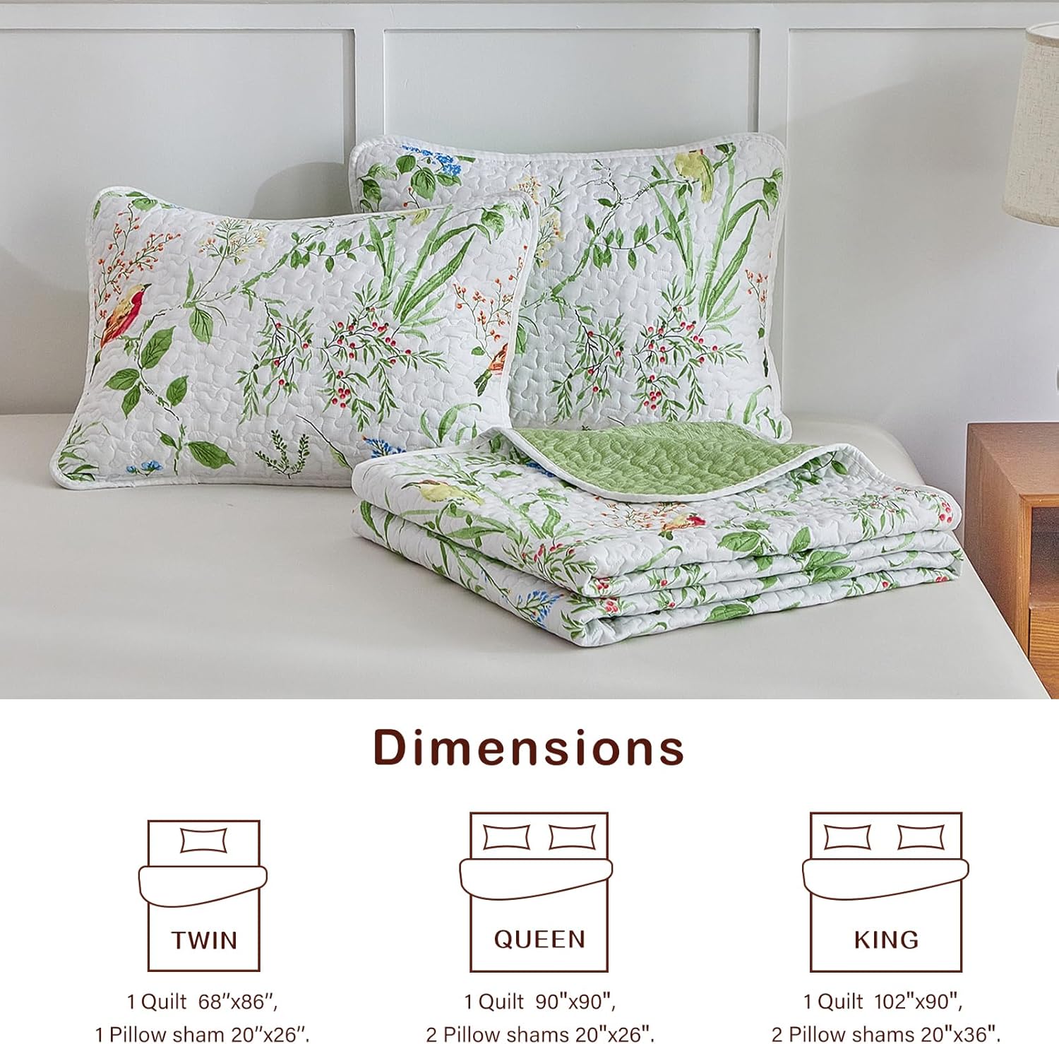 Joyreap 3-Piece Quilt Set for FullQueen Beds