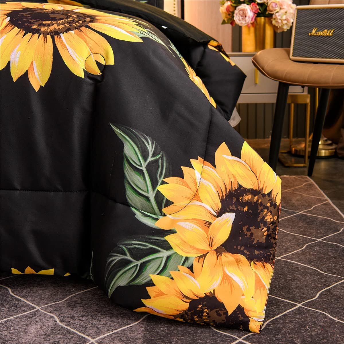 NTBED Sunflower Comforter Set Queen 3-Piece Microfiber Bedding