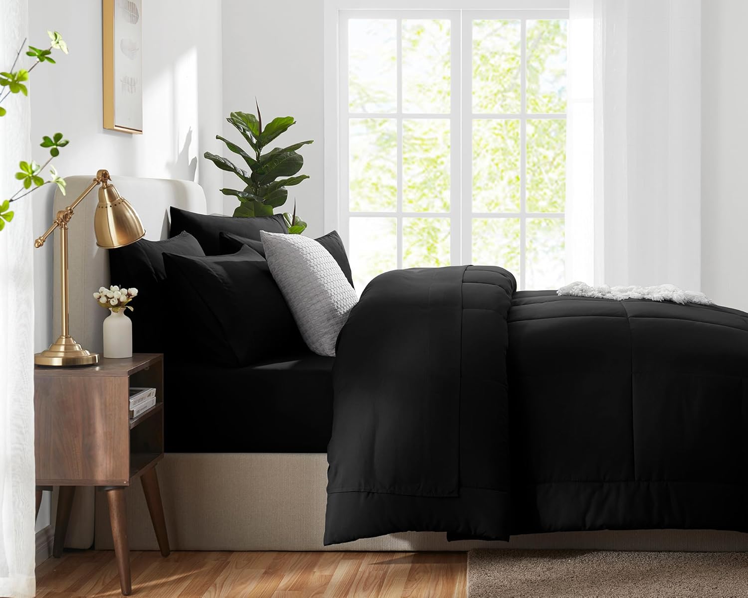 CozyLux Queen Comforter Set 7 Pieces Bed in a Bag