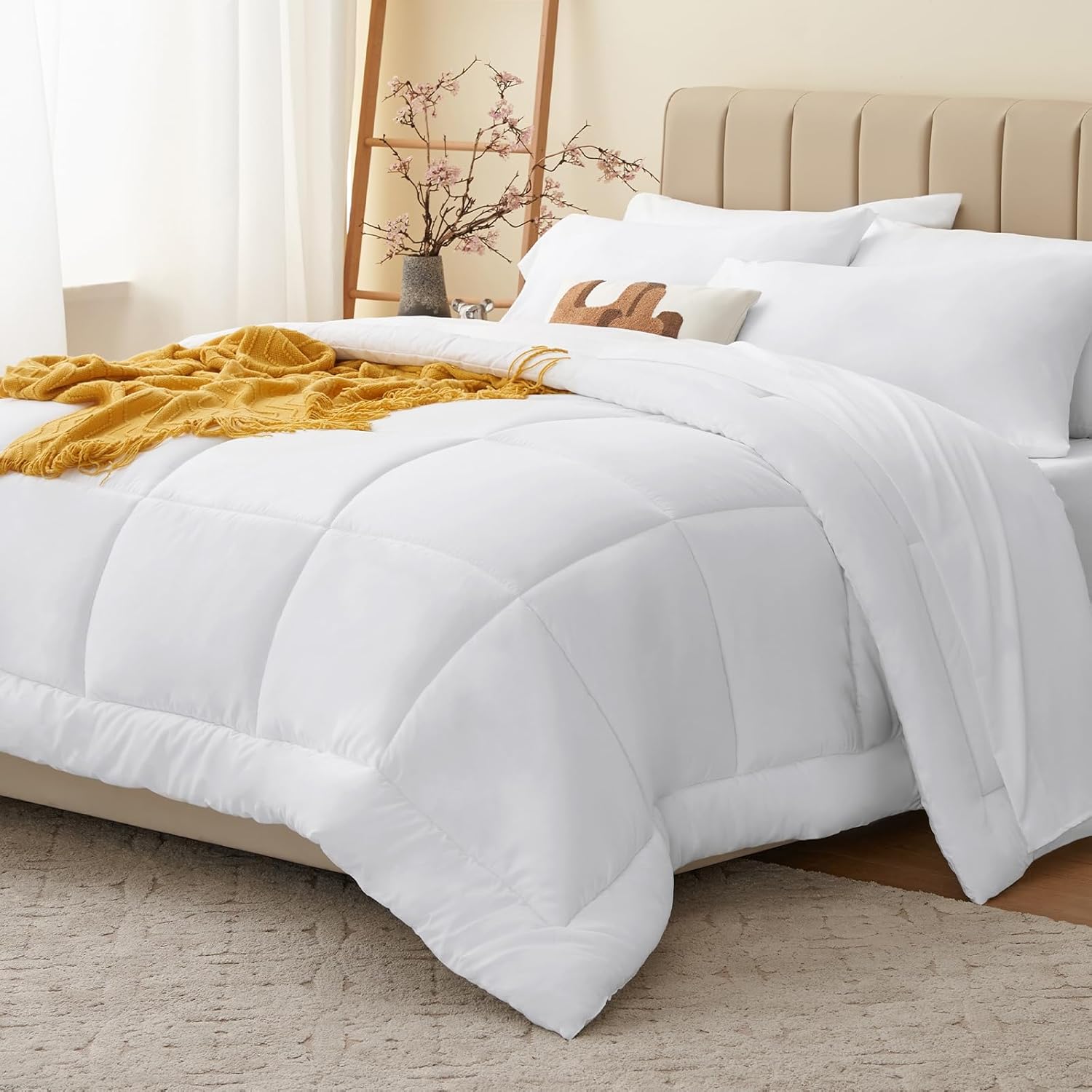 CozyLux Twin XL Comforter Set - 5 Piece Bed in a Bag