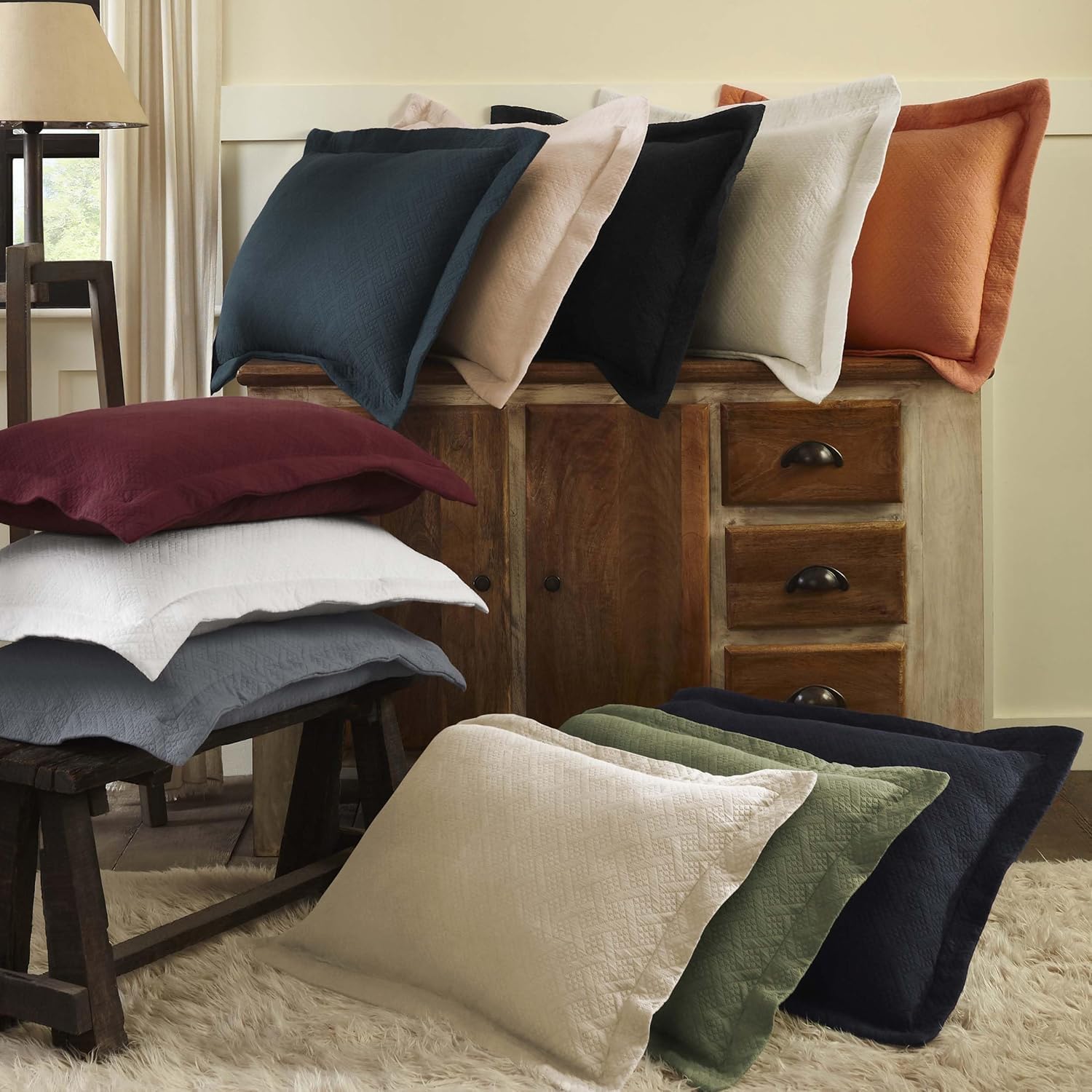 Superior 100 Cotton Basket Weave Bedspread Set
